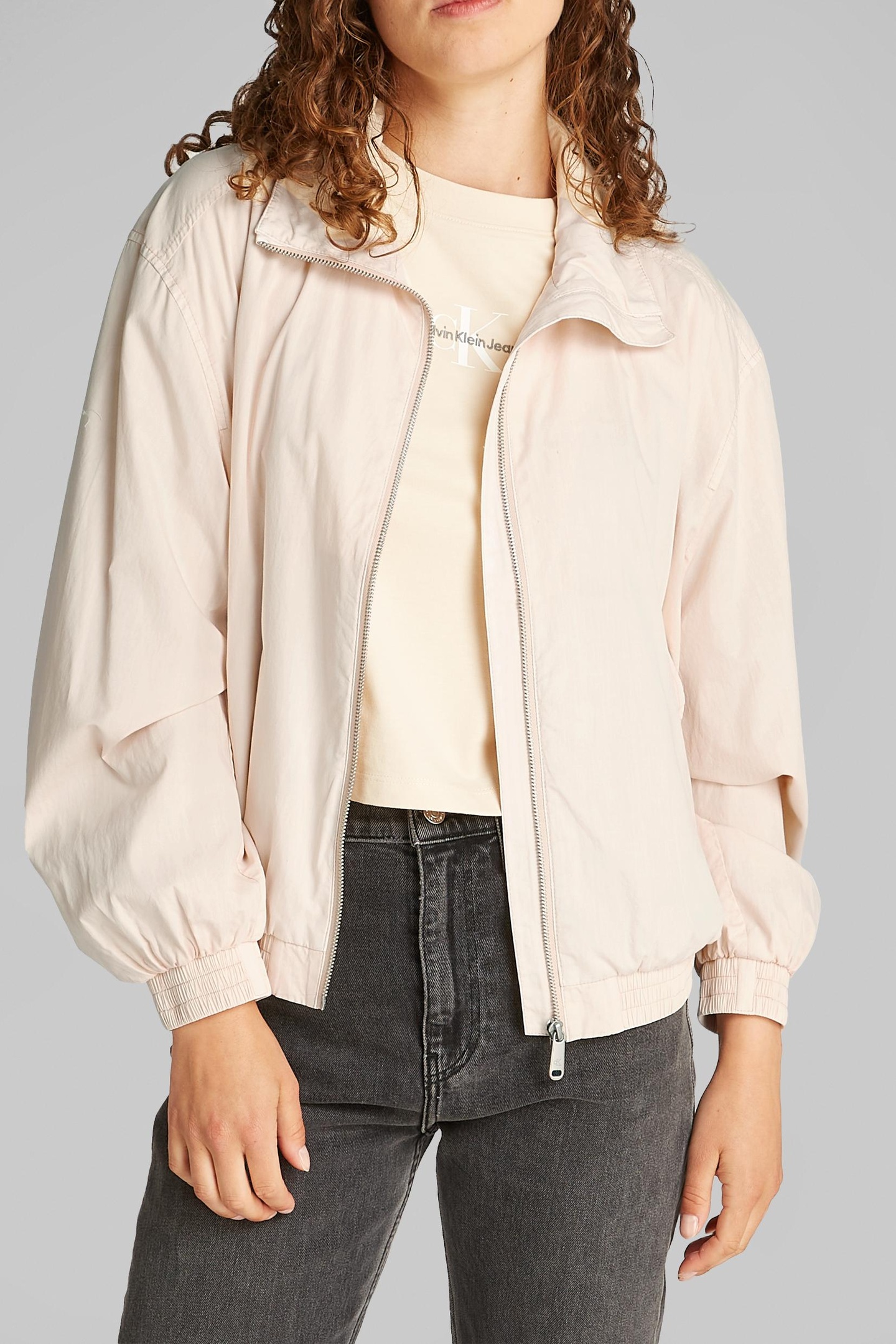 Calvin Klein Ck Applique Track Jacket Brazilian Sand Taille: L | Blousons d'aviateurs Outlet | Femme | Marron