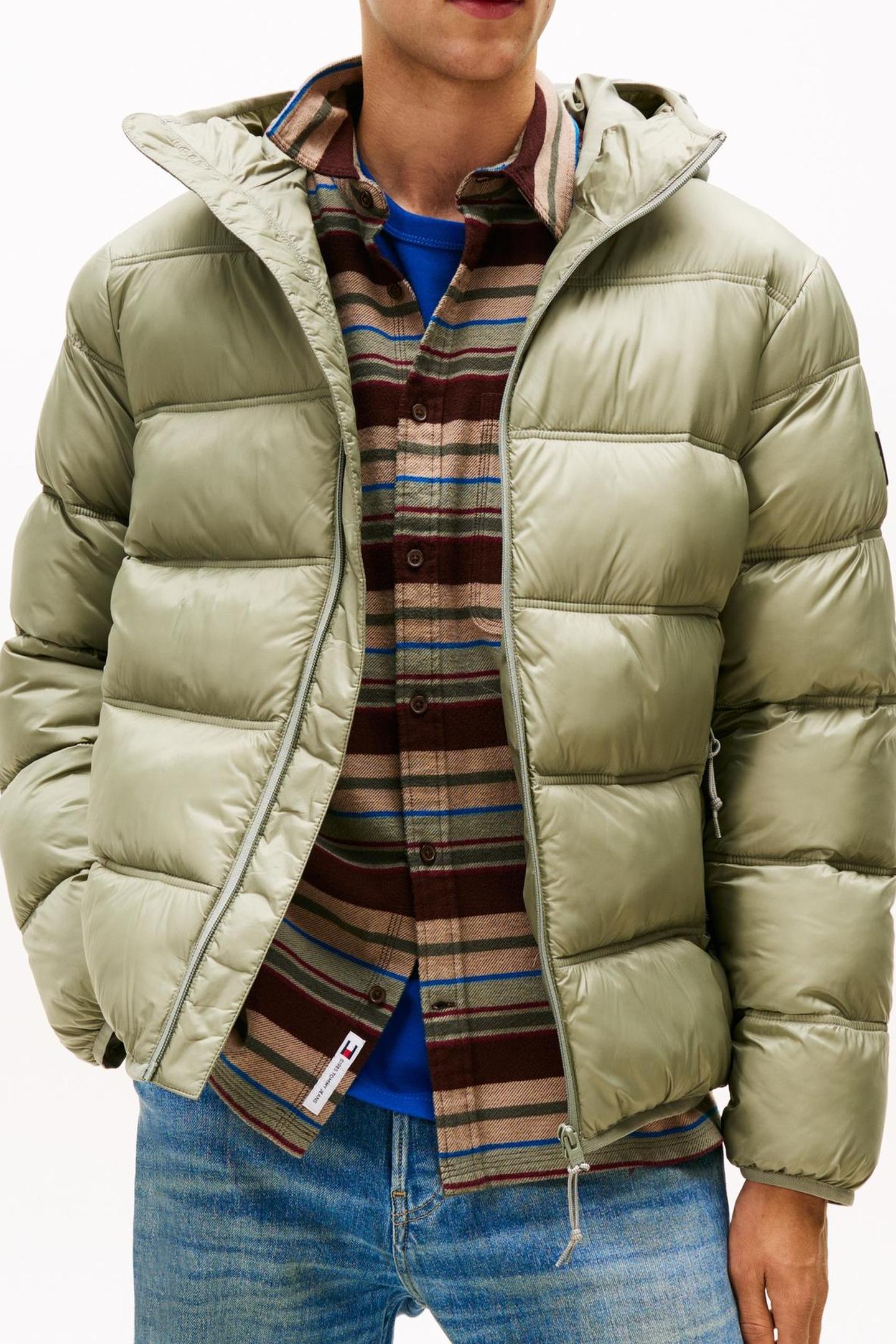 Tommy Hilfiger Tjm Hooded Logo Puffer Utility Sage Taglia: L | Giacche invernali Outlet | Uomo | Verde