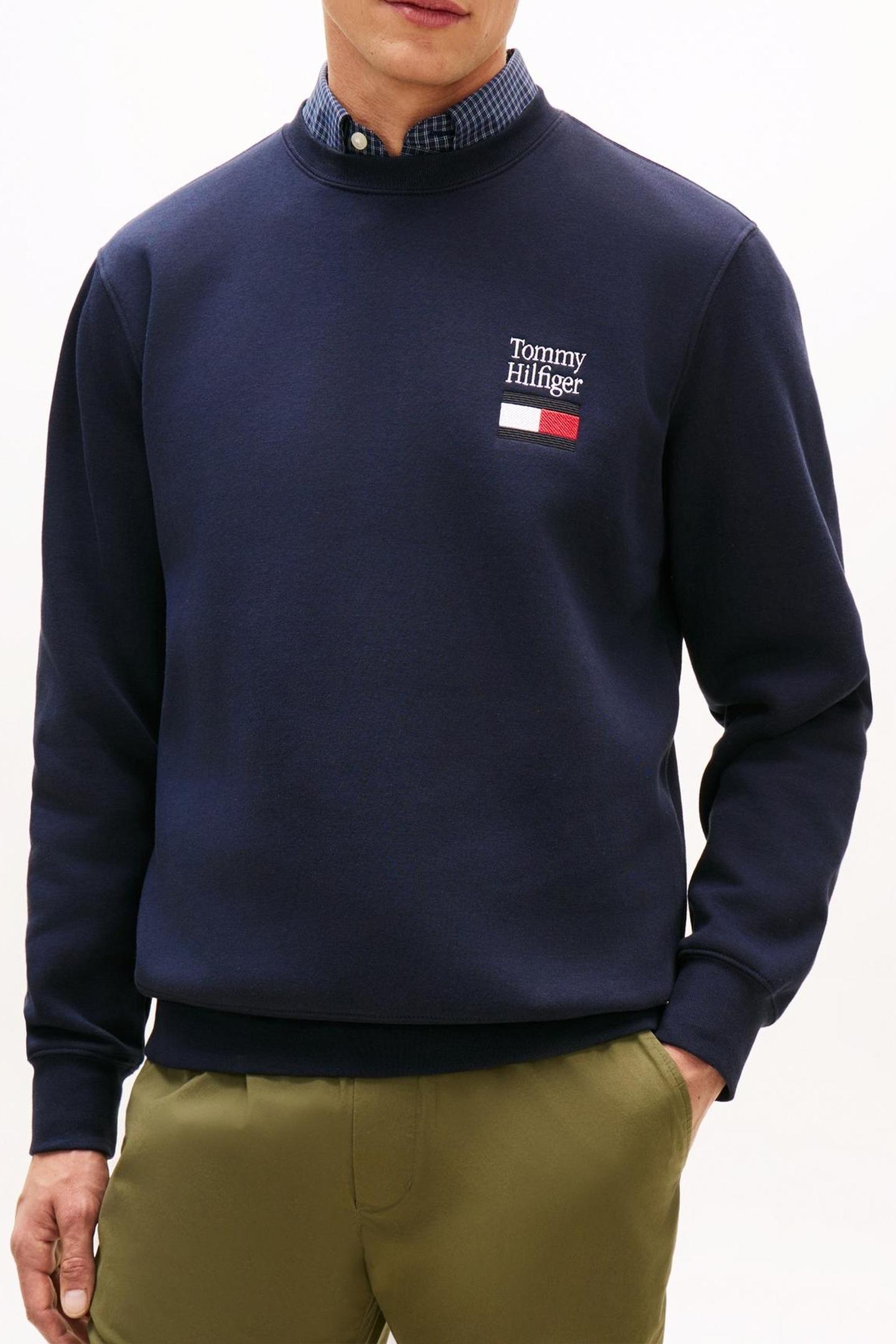 Tommy Hilfiger Tommy Embro Flag Sweatshirt Desert Sky Taglia: M | Maglioni a maglia Outlet | Uomo