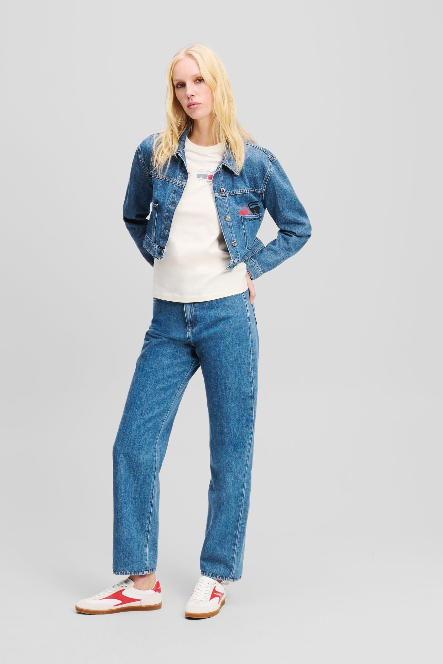 Karl Lagerfeld Ikon Duo Denim Pants Light Blue Denim Taglia: W26 | Jeans straight fit Outlet | Donna | Blu