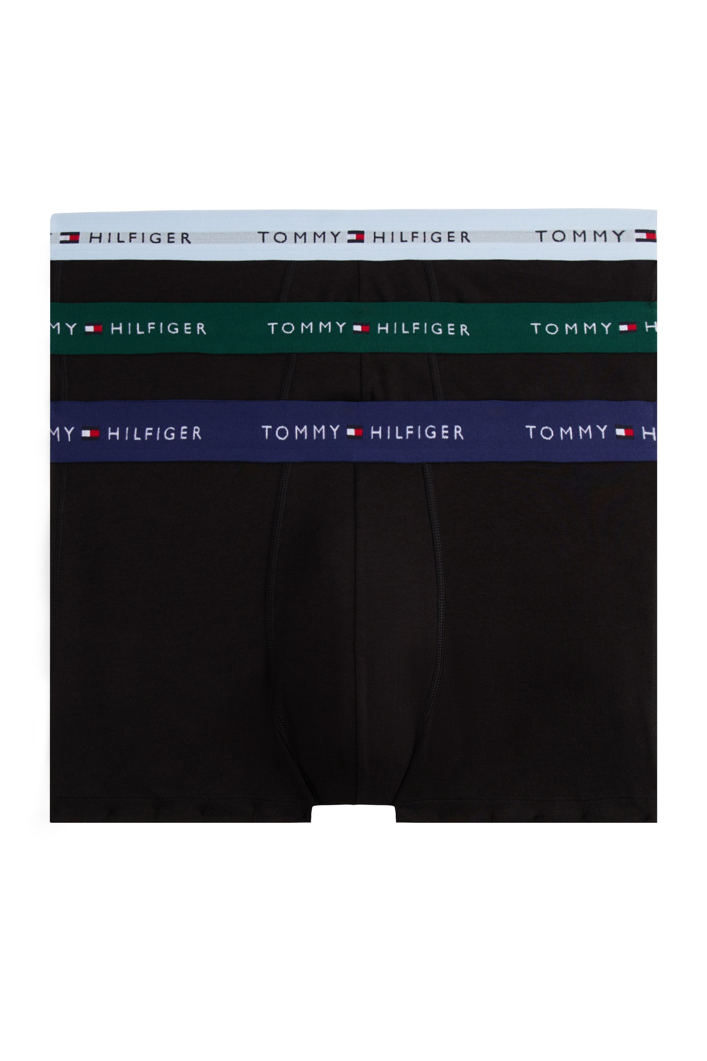 Tommy Hilfiger 3-pack Waistband Trunk Orn Grn/prp Nvy/ves Blu Maat: L | Onderbroeken Outlet | Heren | Zwart