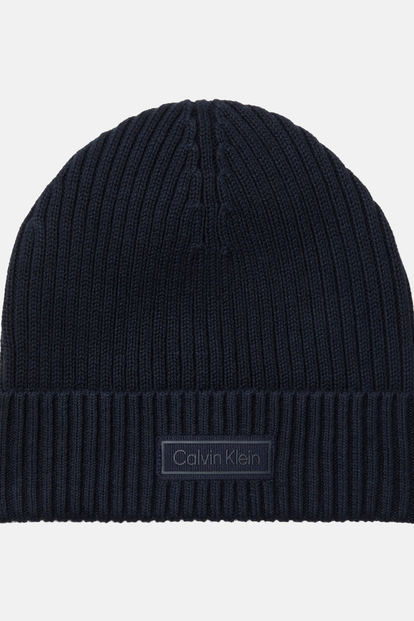 Calvin Klein Patch Chunky Rib Cotton Beanie Dark Sapphire Taglia: OS | Cappelli Outlet | Uomo | Blu