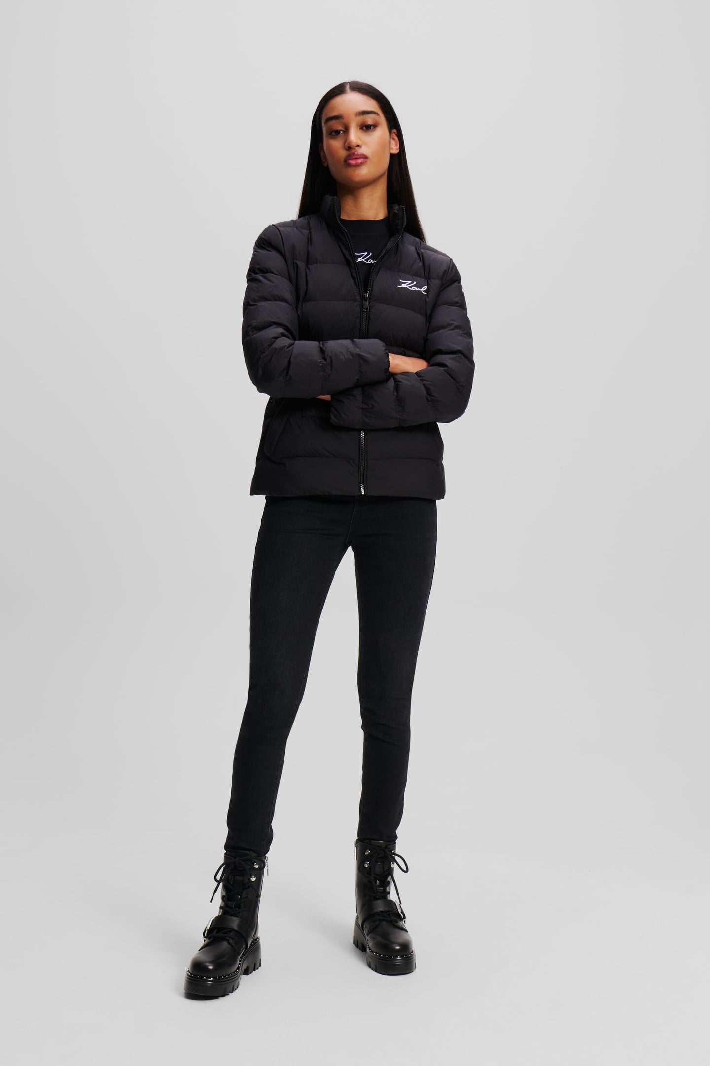 Karl Lagerfeld Lightweight Puffer Jacket Black Taglia: 38 | Giacche invernali Outlet | Donna | Nero
