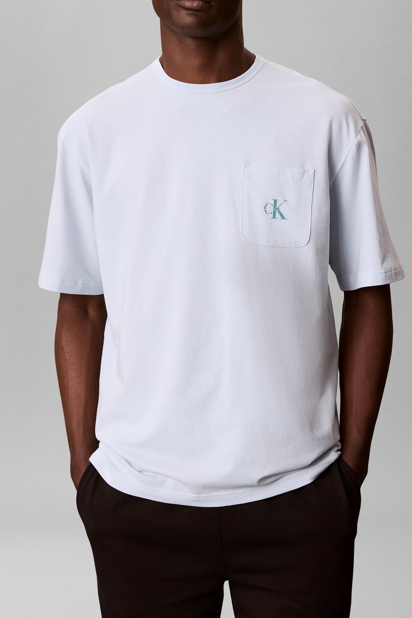 Calvin Klein Monogram S/s Crew Neck Ballad Blue Talla: XL | Camisetas Básicas Outlet | Hombre | Azul