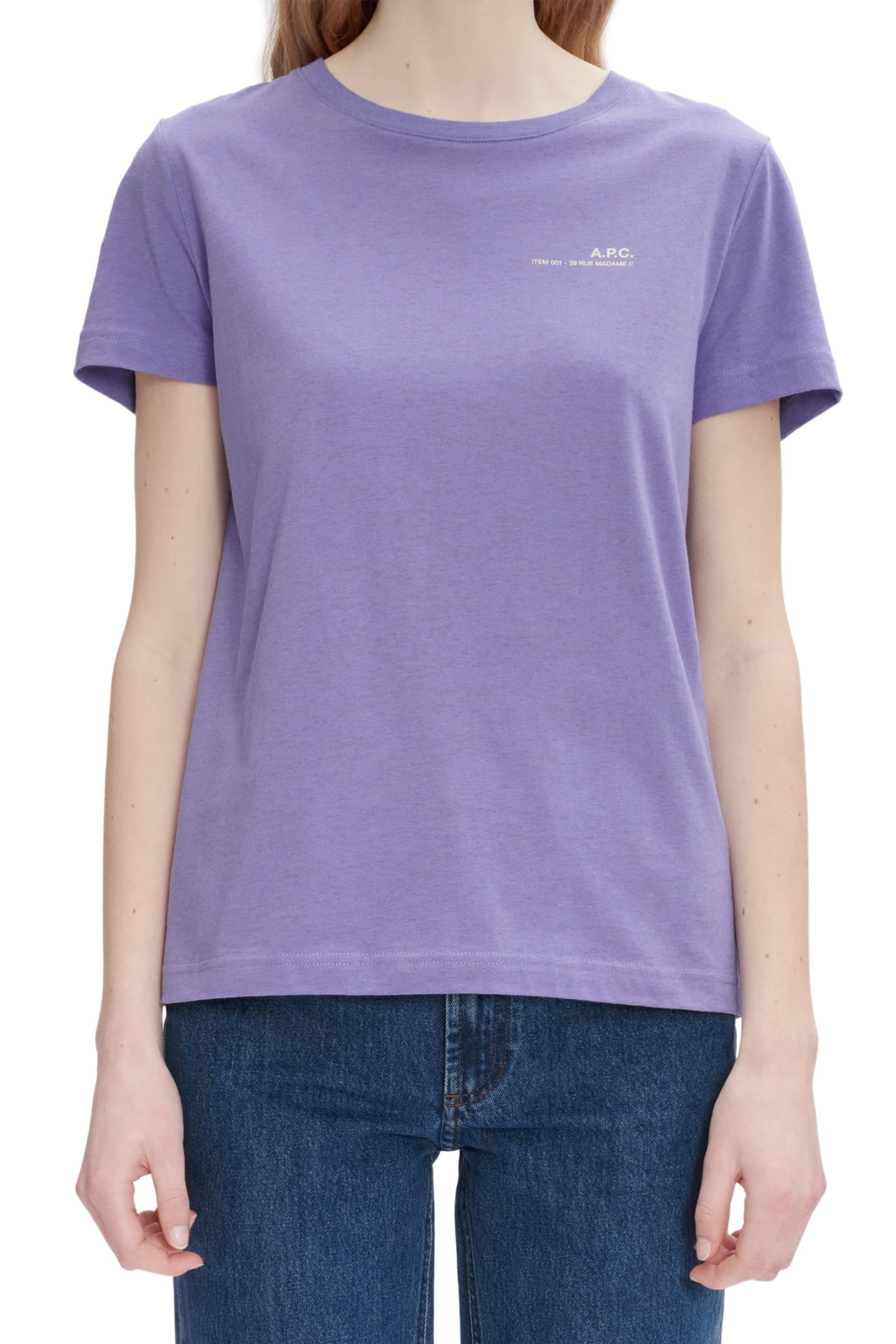 A.P.C. T-shirt F Overdye Heathered Purple Maat: S | Tops Outlet | Dames | Paars