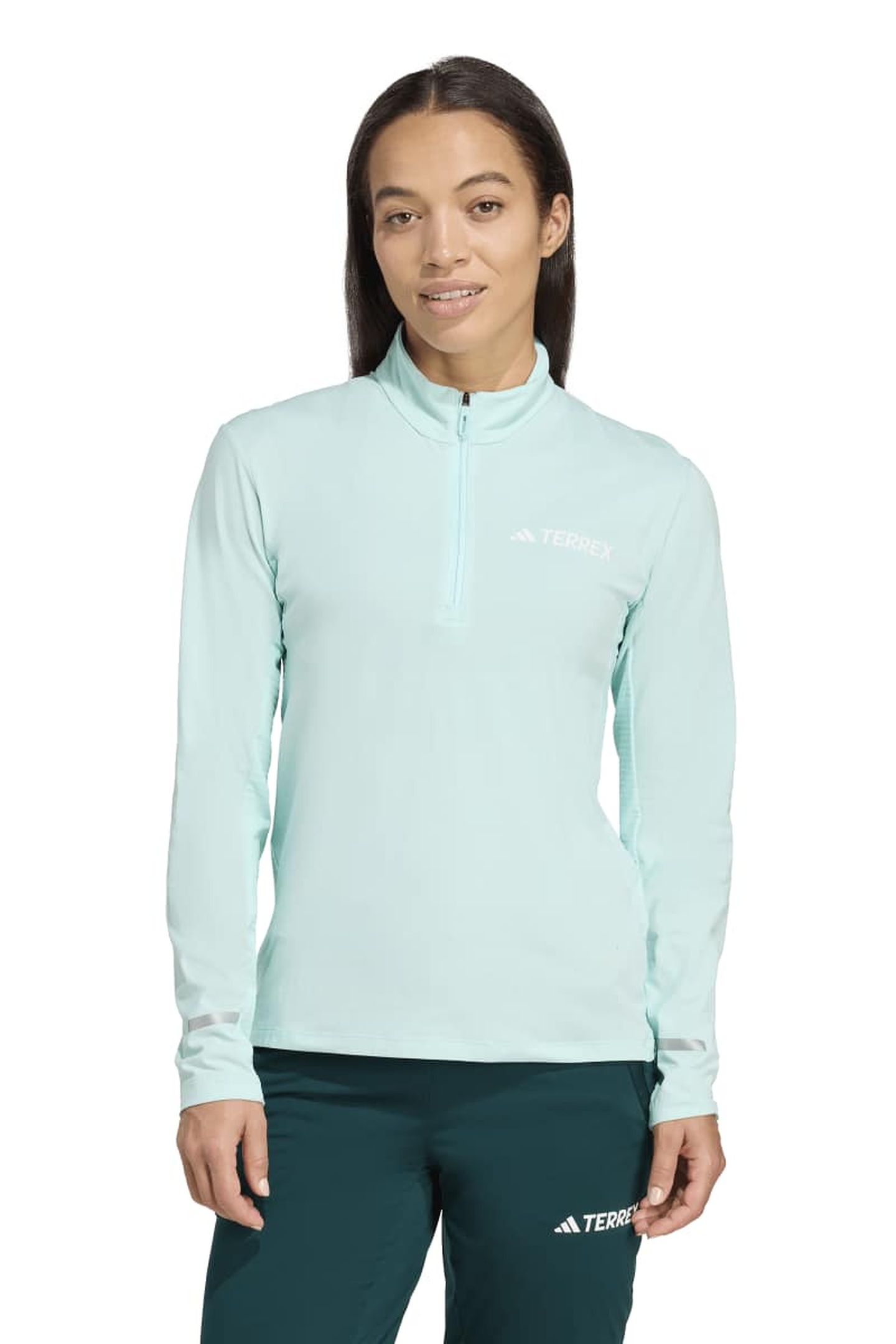 Adidas Terrex Half-zip Long-sleeve Semi Flash Aqua Maat: L | Sport Shirts Outlet | Dames | Blauw
