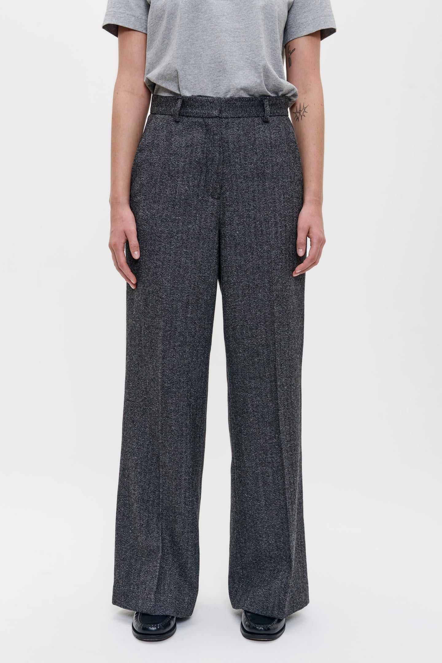 ZENGGI Wool Herringbone Mason-2 Pants Black Maat: XS | Pantalons Outlet | Dames | Zwart