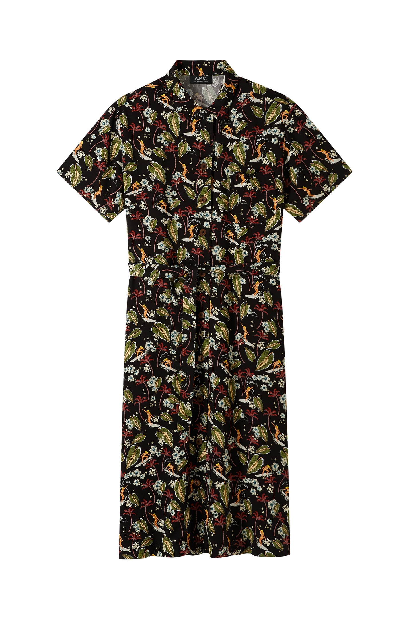 A.P.C. Dress Maude Black Maat: 34 | Midi Jurken Outlet | Dames | Zwart