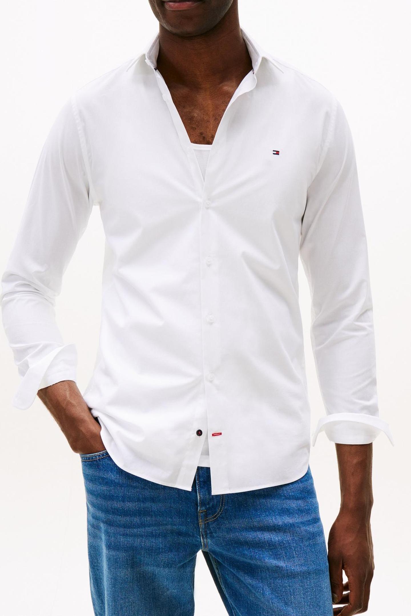 Tommy Hilfiger Flex Poplin Shirt Optic White Taille: 41 | Casual chemises Outlet | Homme | Blanche