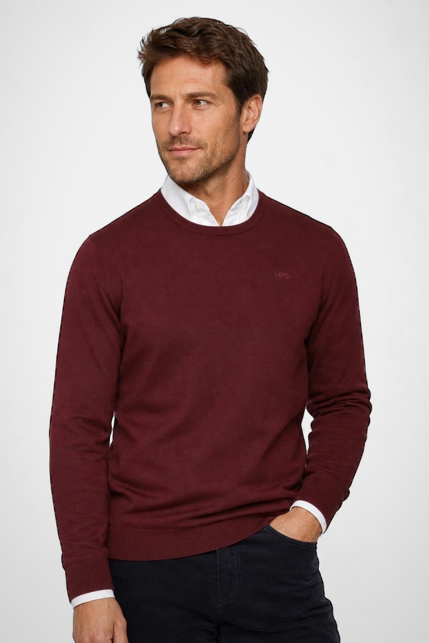 McGregor Mcg Logo Crew Burgundy Maat: L | Sweaters Outlet | Heren | Bordeaux