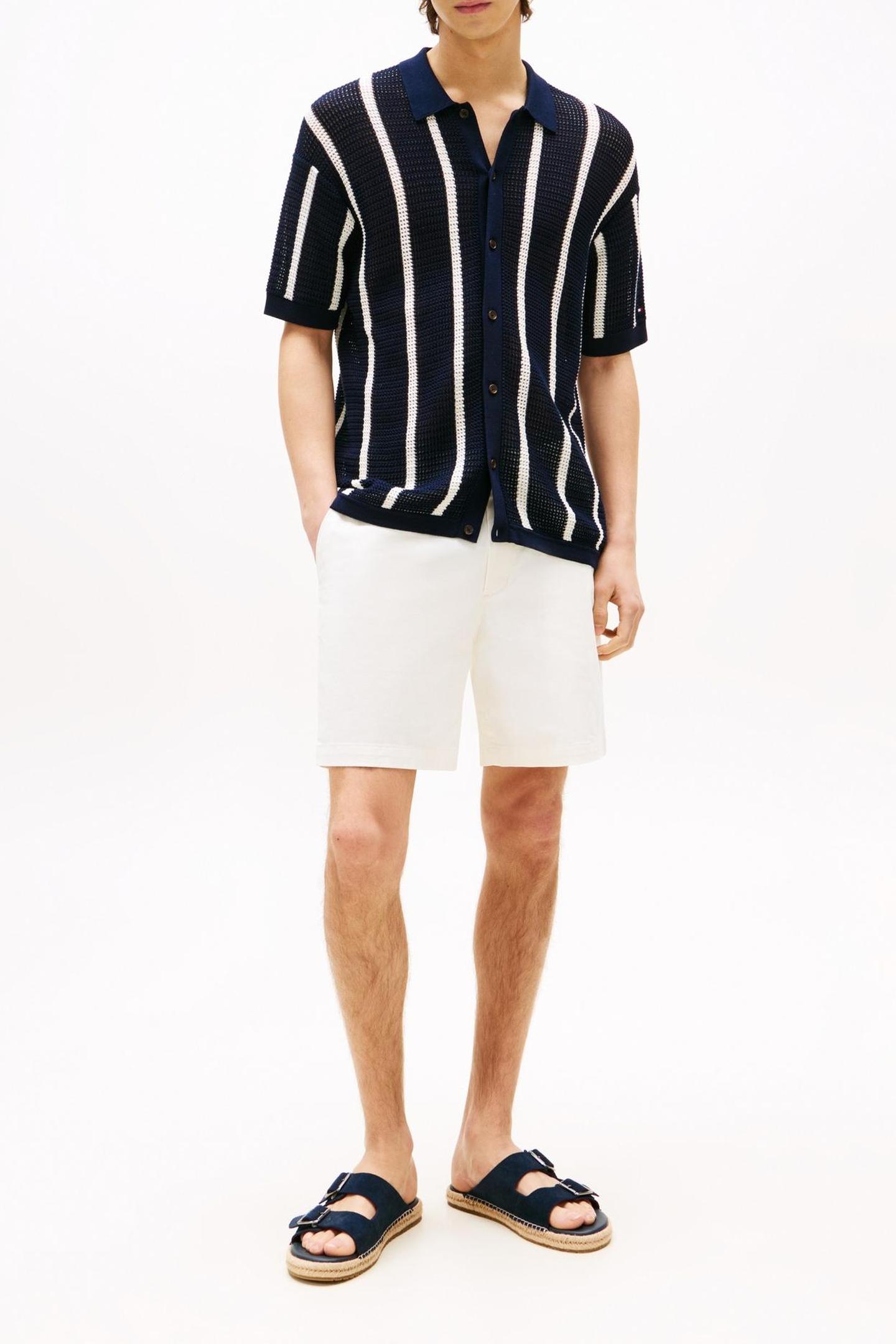 Tommy Hilfiger Vertical Stripe Open Ivory Petal/desert Sky Taille: L | Cardigans Outlet | Homme | Blanche