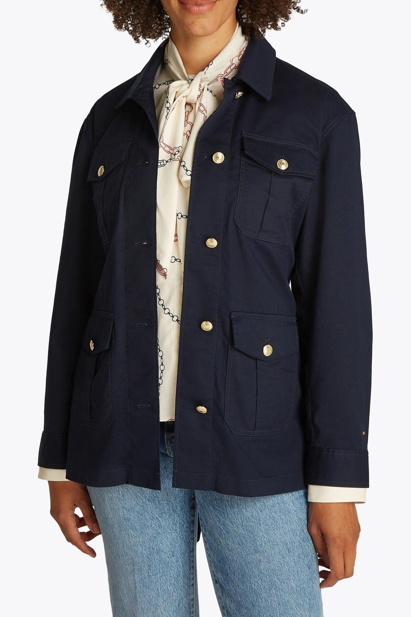 Tommy Hilfiger Gold Button Utility Dark Night Navy Taille: L | Vestes militaires Outlet | Femme | Le Noir