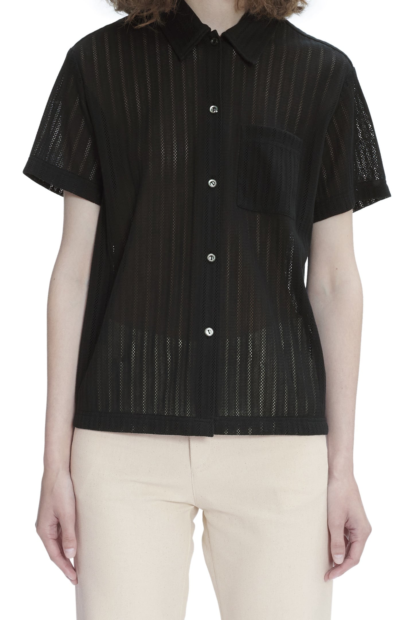 A.P.C. Short-sleeve Shirt Marine Black Maat: 36 | Blouses Outlet | Dames | Zwart