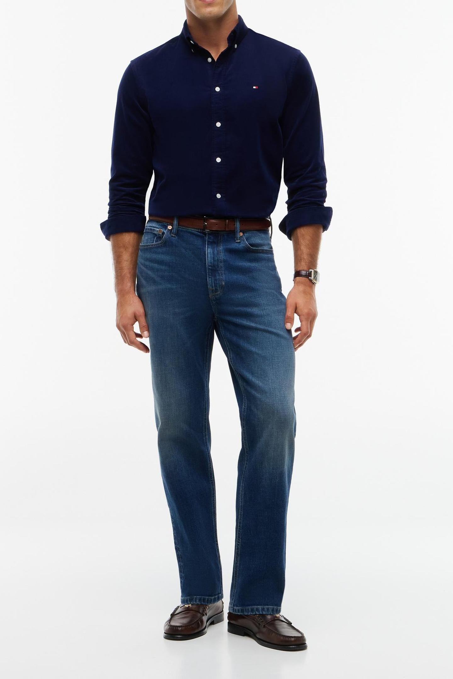 Tommy Hilfiger Solid Corduroy Rf Shirt Imperial Navy Maat: XL | Casual Overhemden Outlet | Heren | Blauw