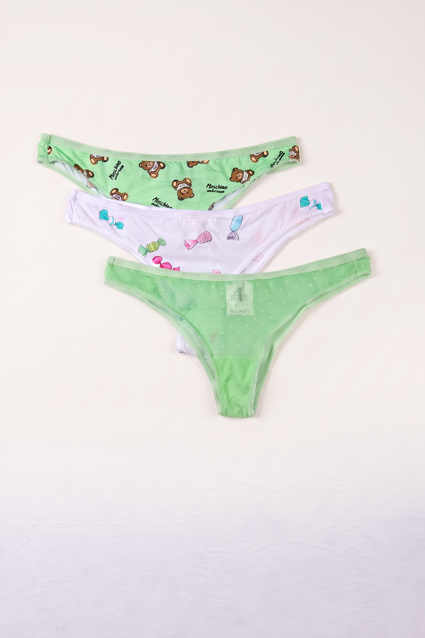 Moschino Set Of 3 Patterned Briefs Green Maat: S | Slipjes Outlet | Dames | Groen