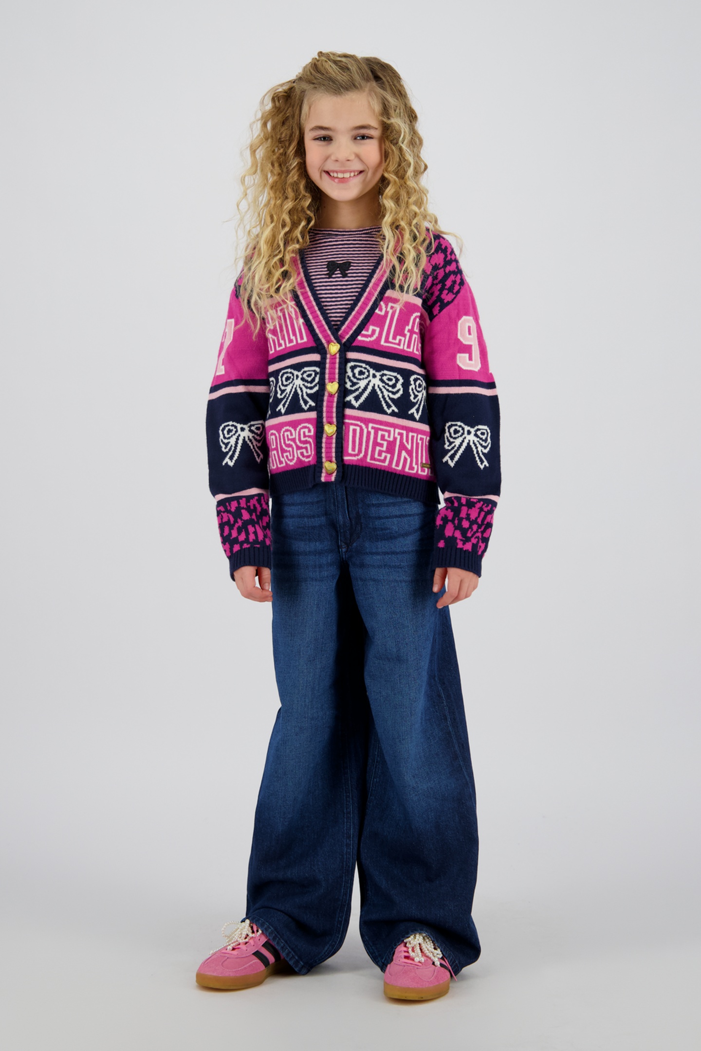 Vingino Girls Mindy Cardigan Dark Blue Maat: 2 | Truien Outlet | kids | Blauw