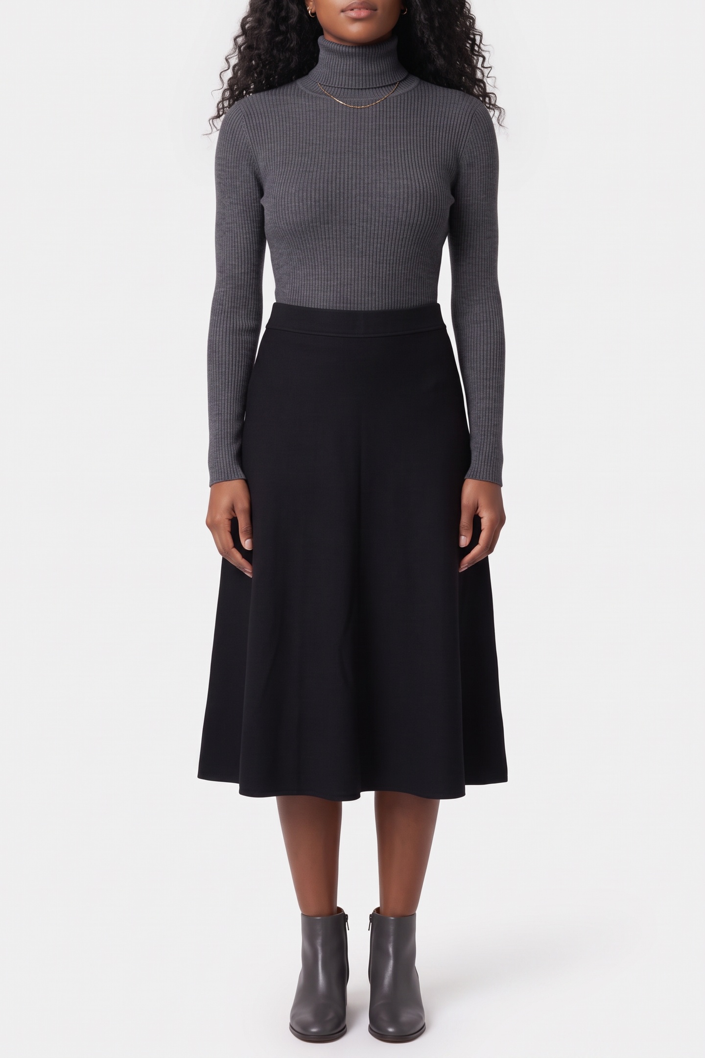 Summum Woman Skirt Mid Length Soft Viscose Polyamide Knit Black Maat: S | Midi Rokken Outlet | Dames | Zwart