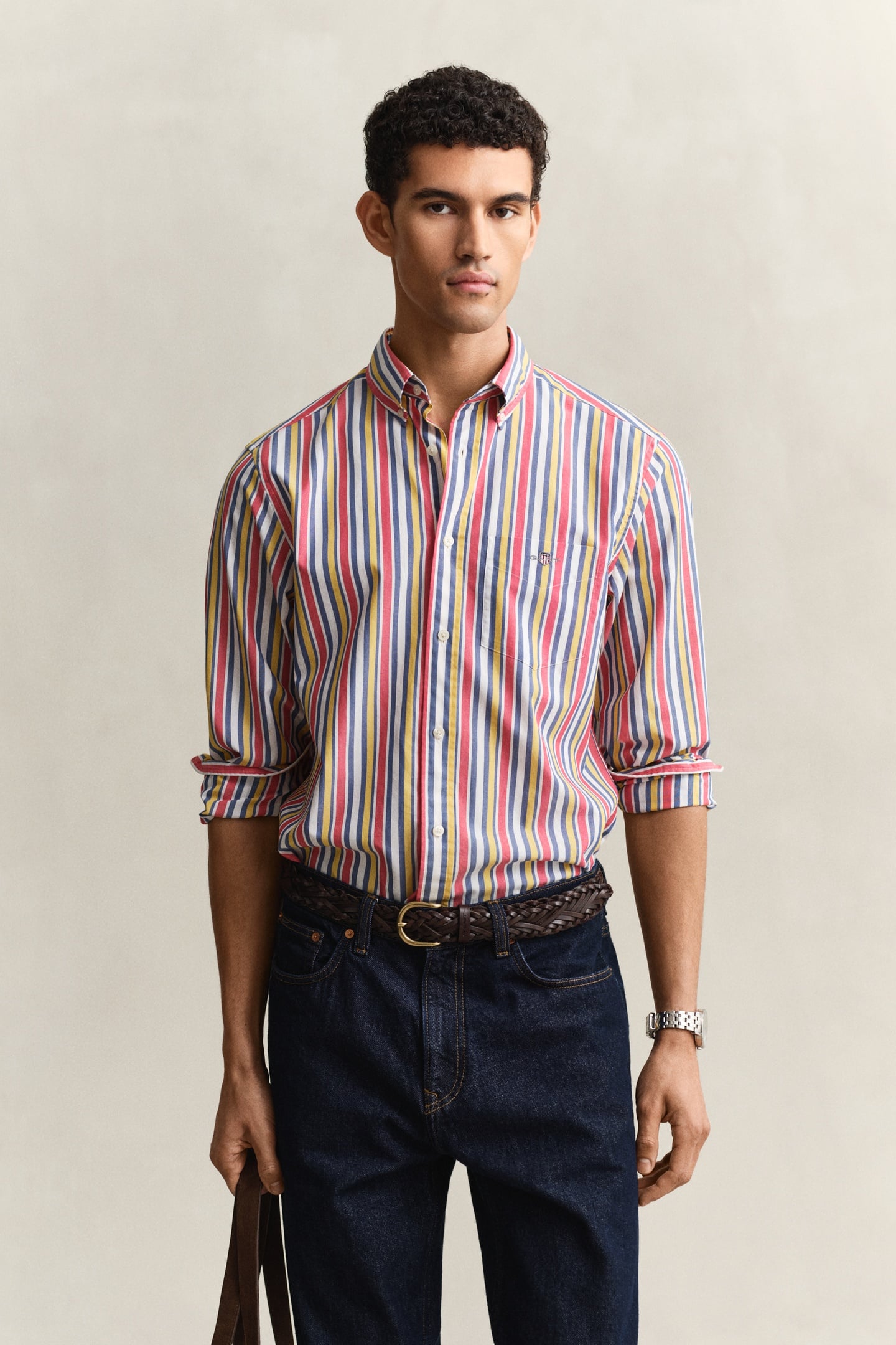 GANT Reg Multistripe Poplin Shirt Multicolor Maat: 3XL | Casual Overhemden Outlet | Heren | Blauw