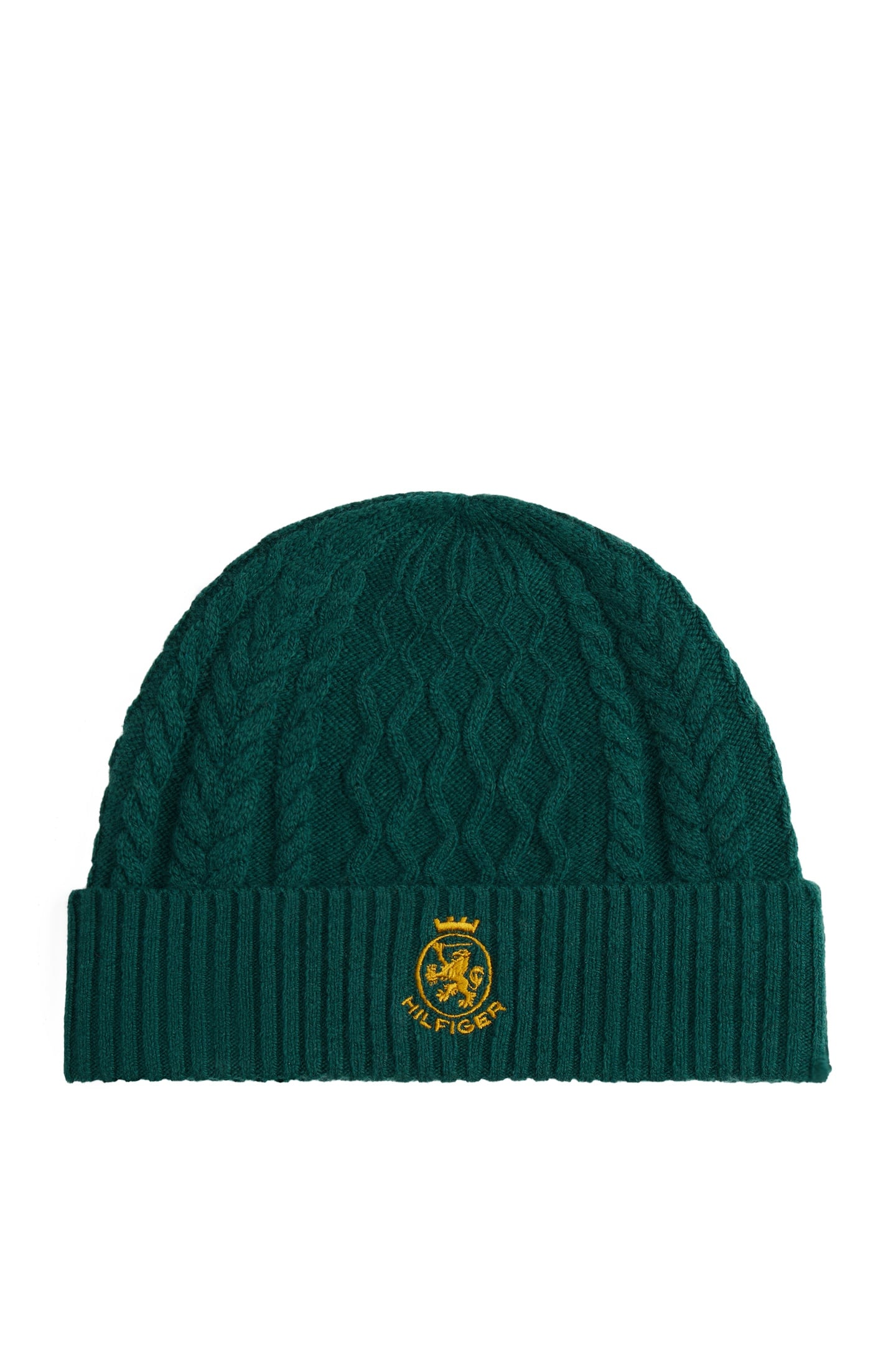 Tommy Hilfiger Th Crest Knit Beanie Ornamental Green/yellow Size: OS | Hats & Caps Outlet | Heren | Groen