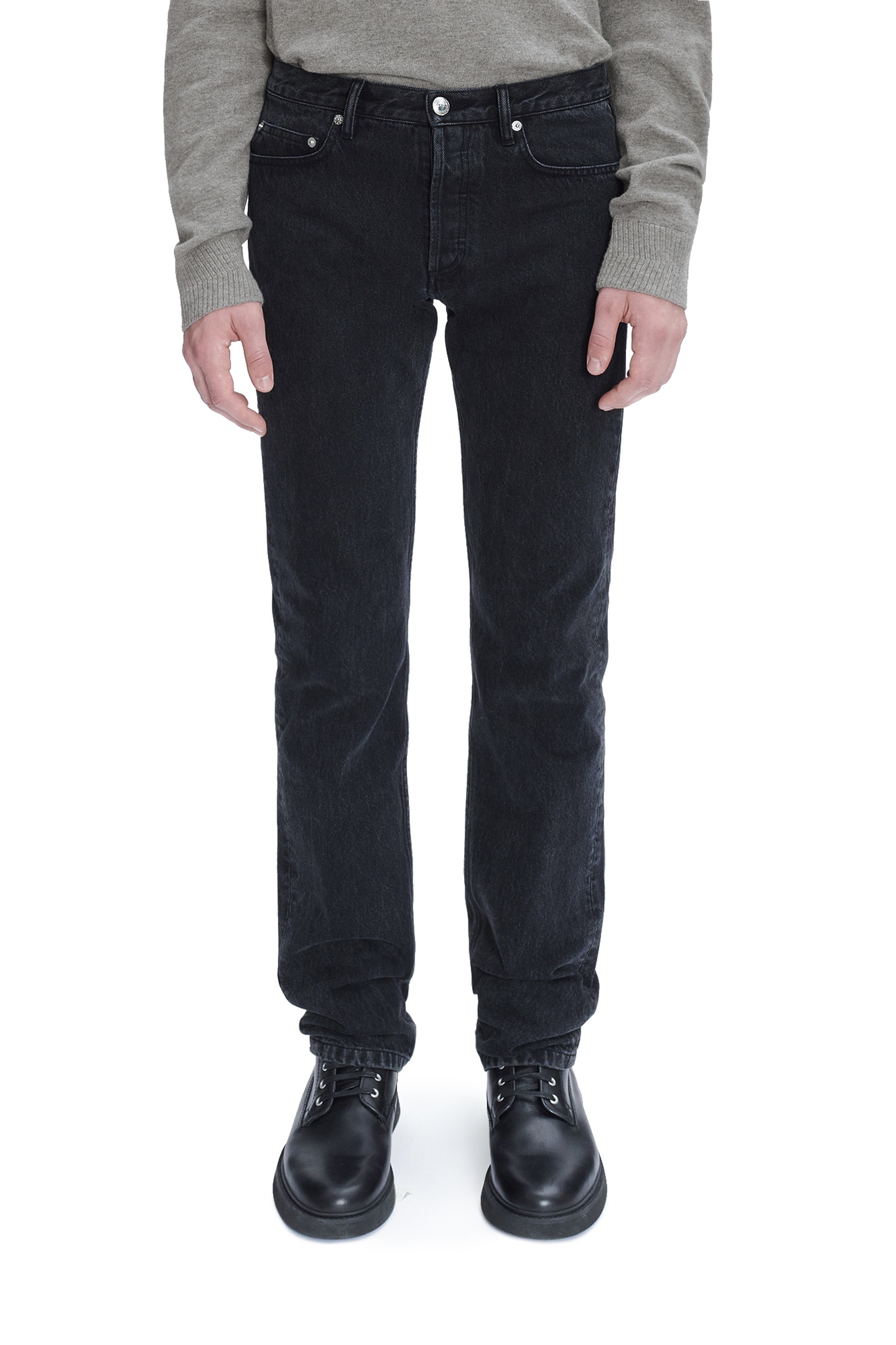 A.P.C. Unisex Jeans Small New Standard Washed Black Maat: W30 | Skinny Jeans Outlet | Unisex | Zwart