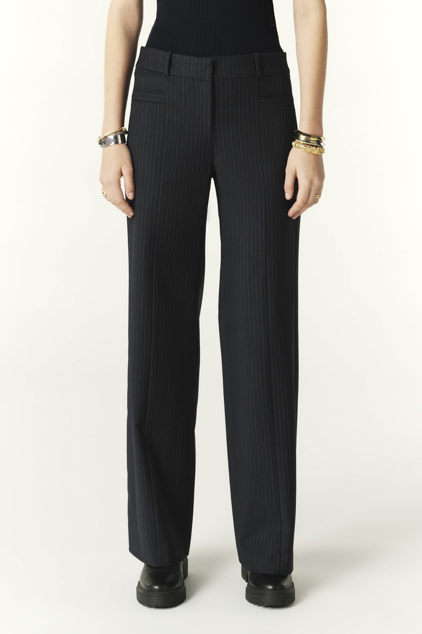 BA&SH Straight Trousers Bluenuit Maat: 44 | Pantalons Outlet | Dames | Blauw