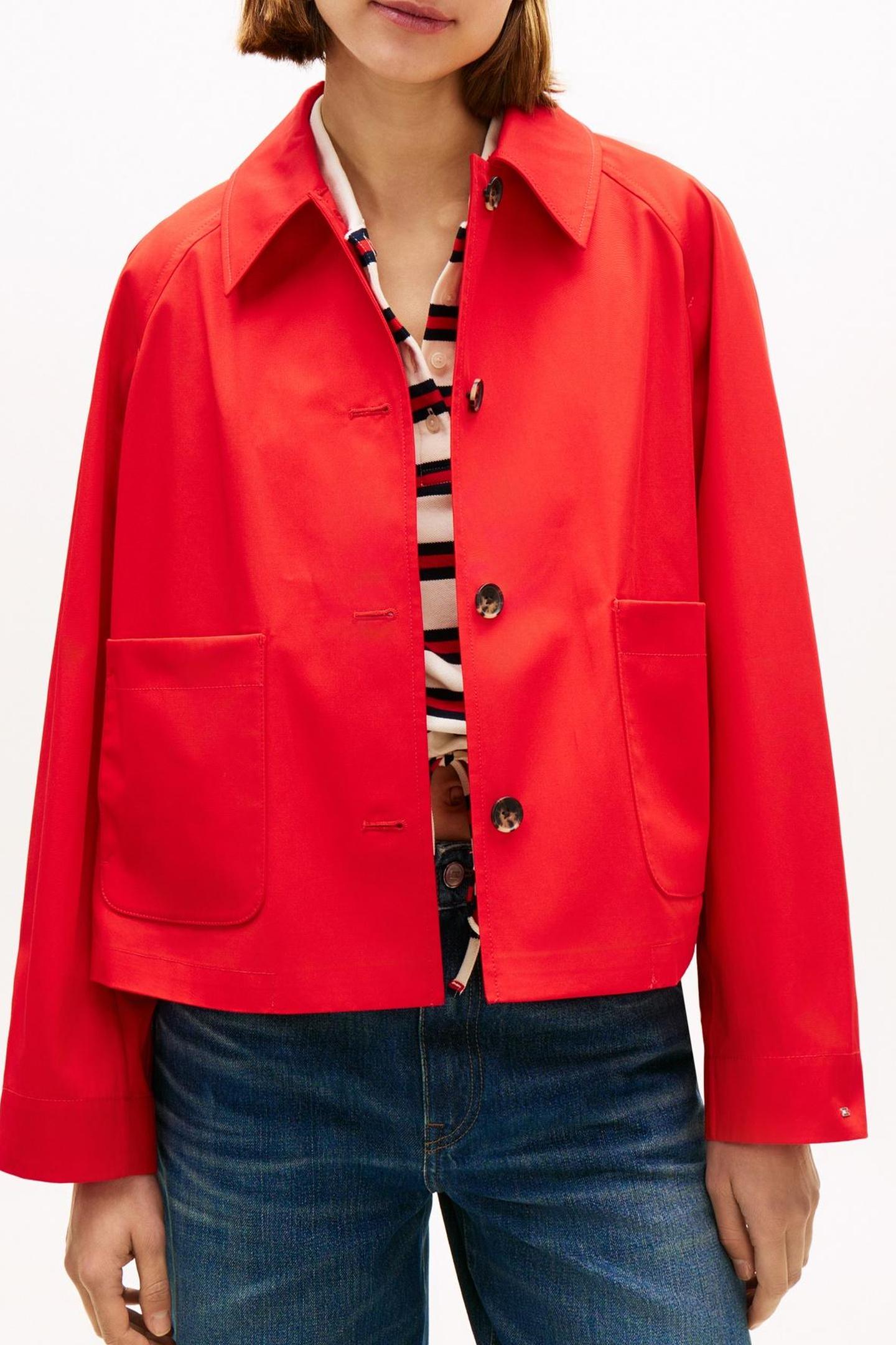 Tommy Hilfiger Cotton Short Jacket Fireworks Size: XS | Cropped Jackets Outlet | Dames |