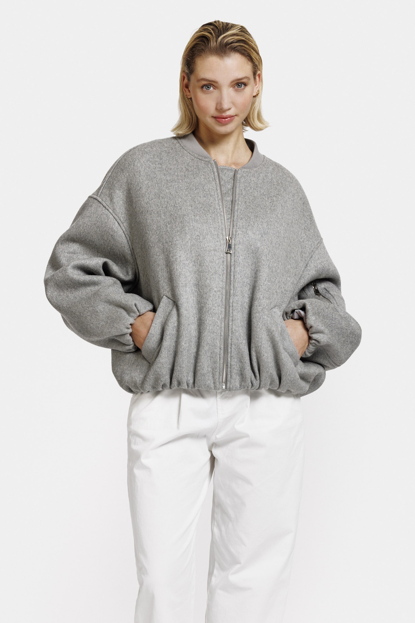 ALTER EGO Pearl Jacket Grey Melange Taille: S | Blousons d'aviateurs Outlet | Femme | Gris