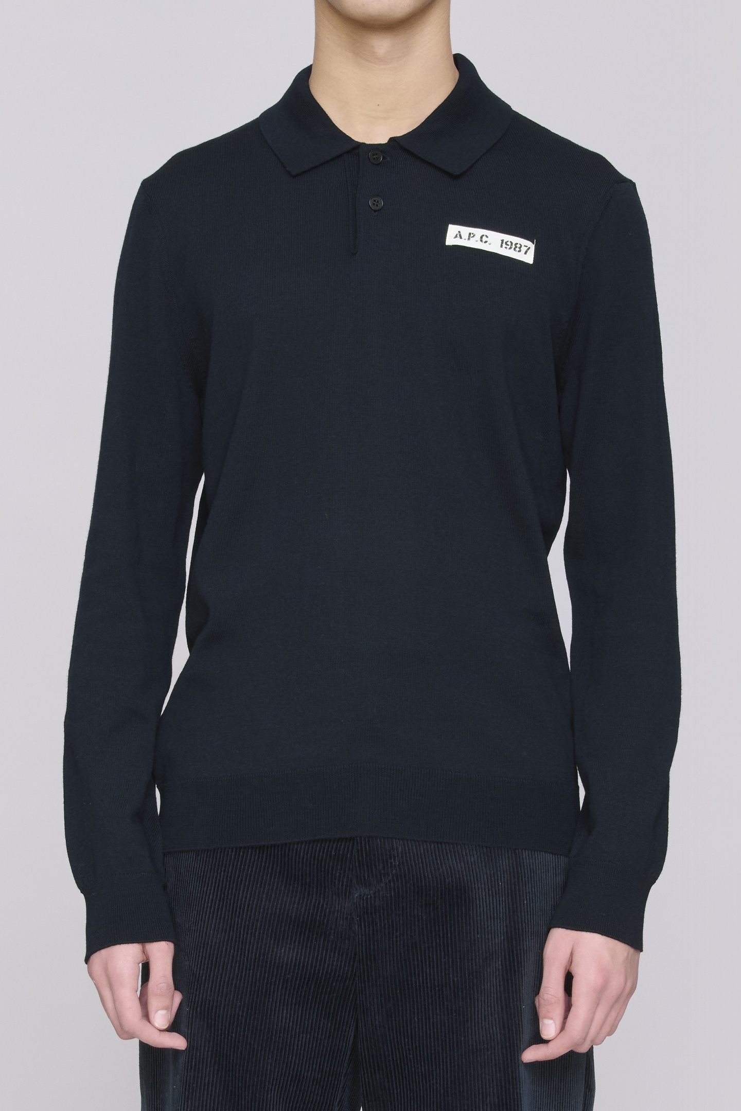 A.P.C. Unisex Polo Marcelin Dark Navy Maat: M | Sweaters Outlet | Unisex | Blauw