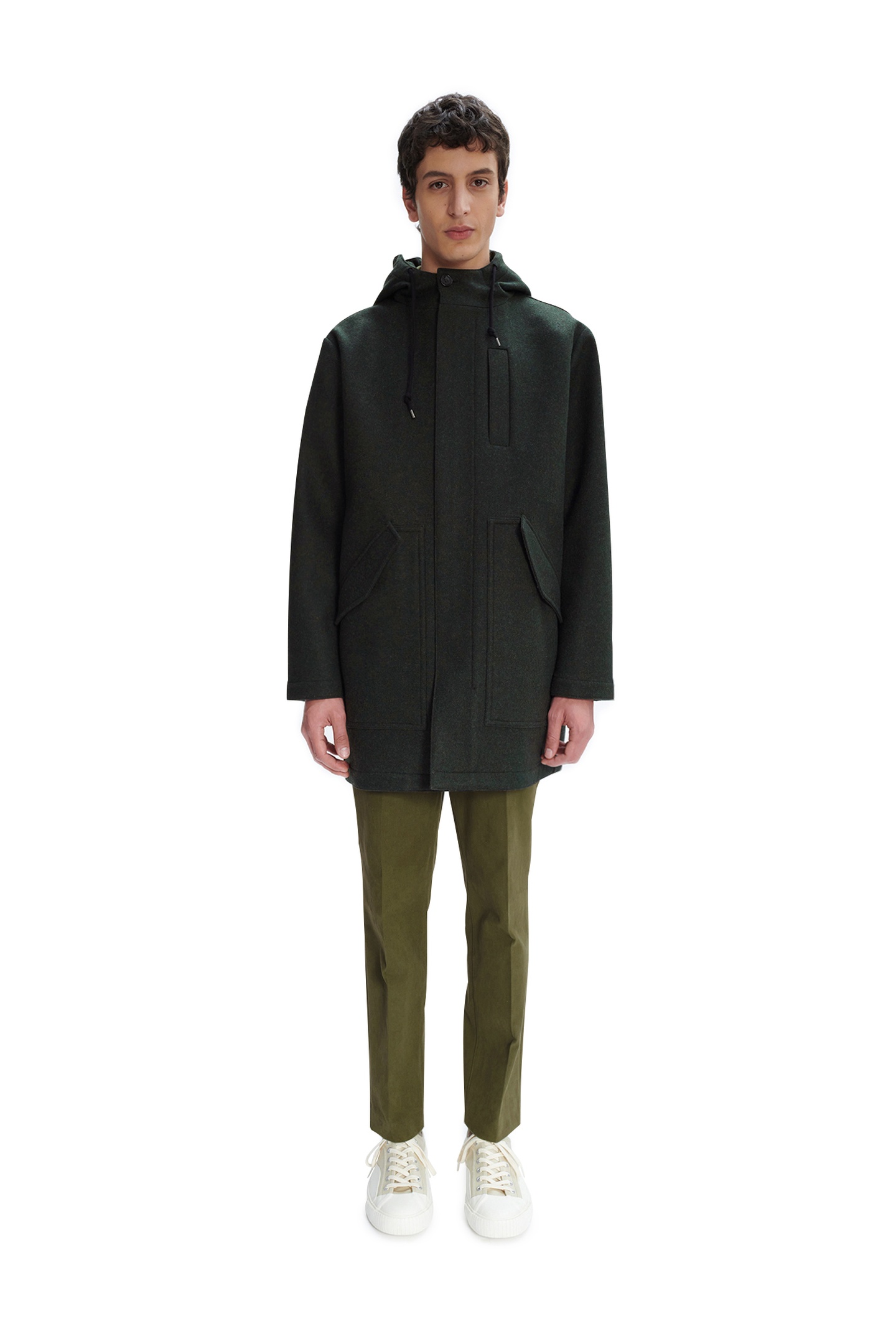 A.P.C. Unisex Parka Mathieu Heathered Khaki Maat: M | Parka's Outlet | Unisex | Bruin