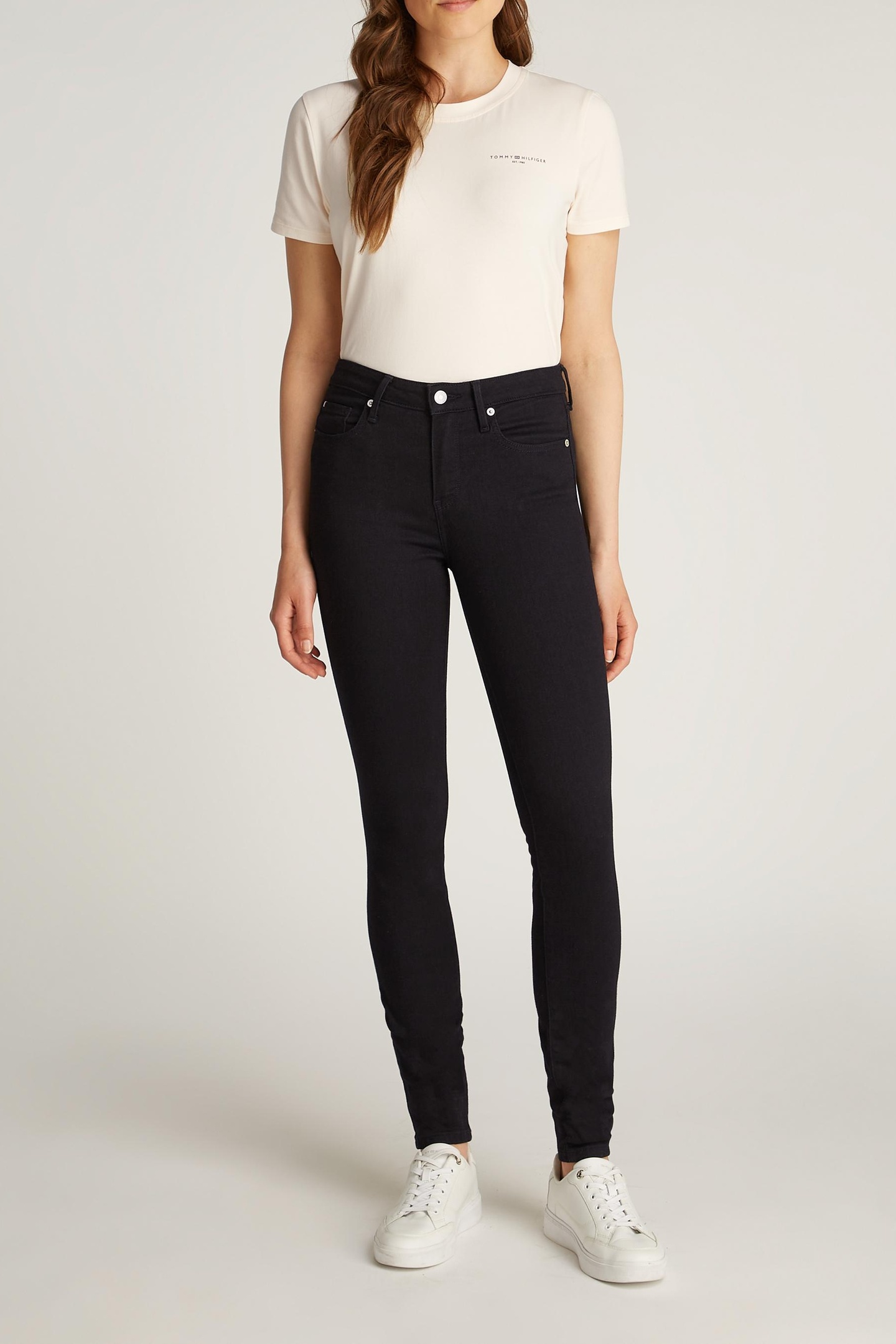 Tommy Hilfiger Como Skinny Mid Rise Black Taglia: W25L32 | Pantaloni skinny Outlet | Donna | Nero