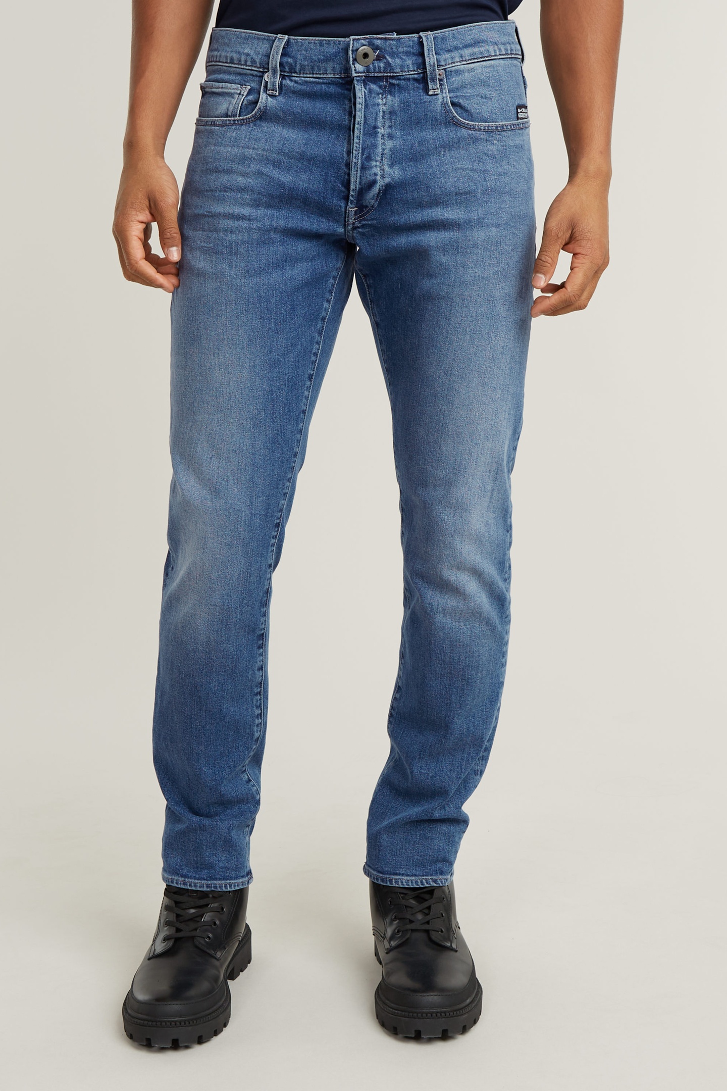 G-Star 3301 Regular Tapered Medium Blue Talla: W28L30 | Vaqueros Pitillo Outlet | Hombre | Azul