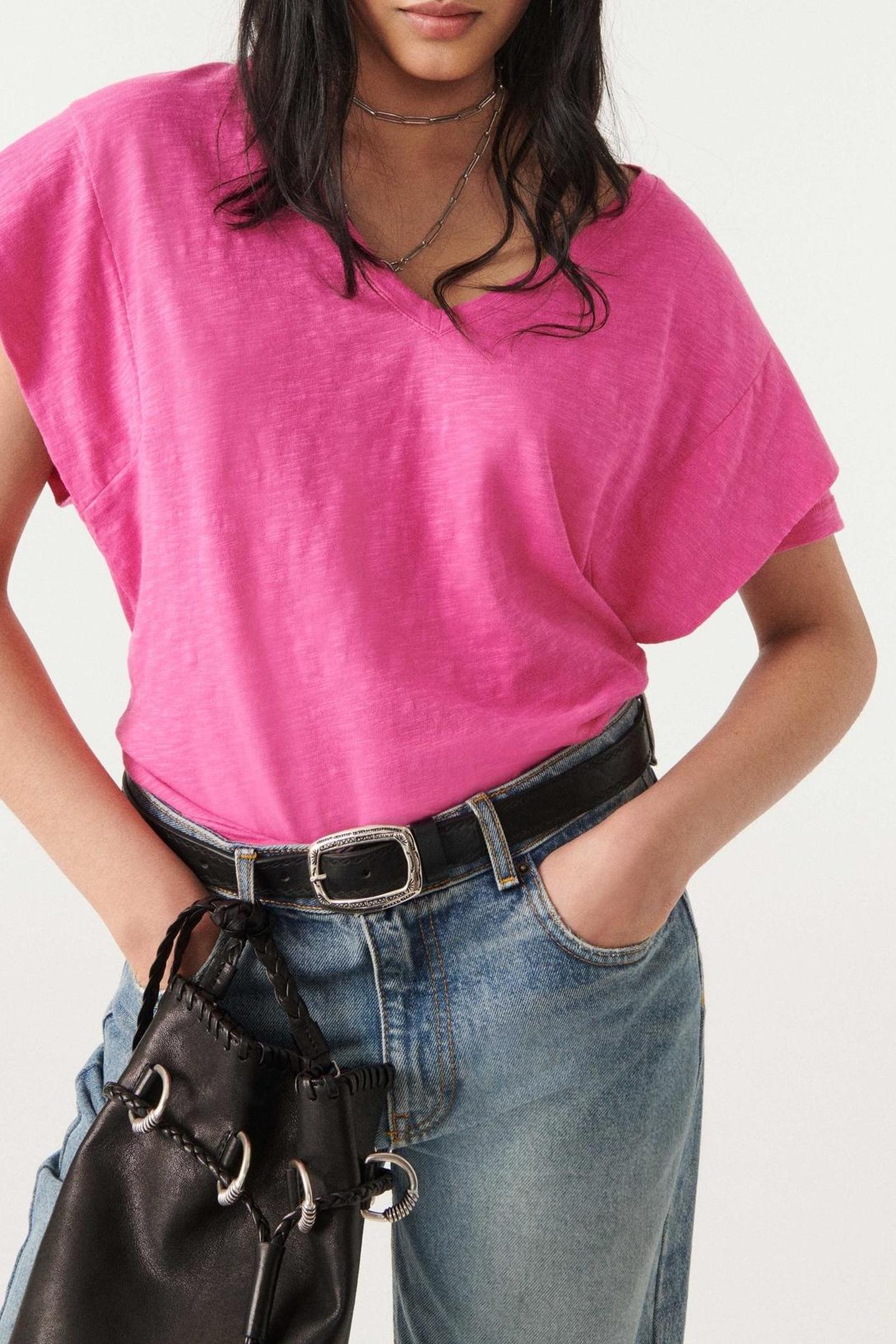 BA&SH Short Sleeves Tee Rose Maat: L | Tops Outlet | Dames | Roze