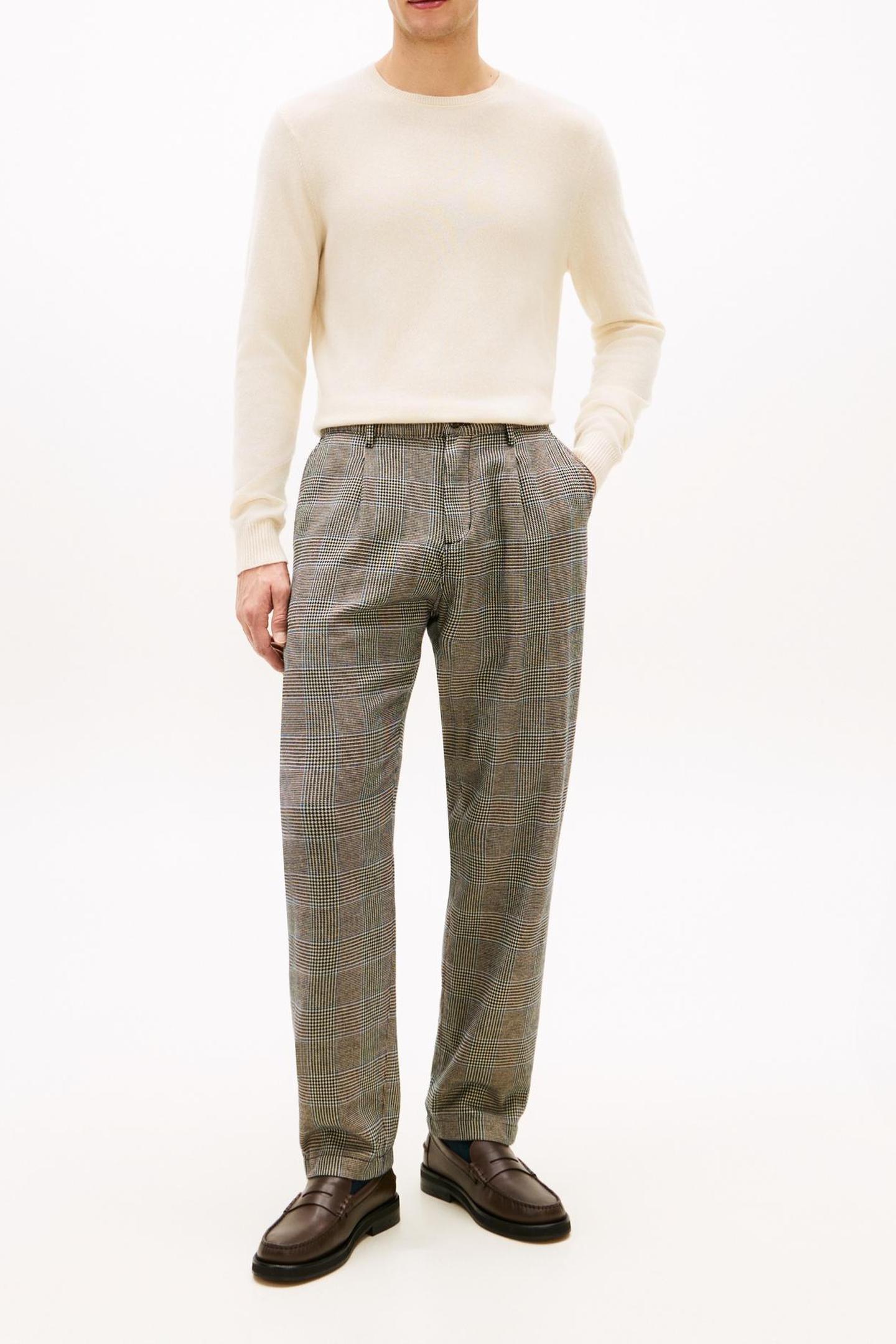 Tommy Hilfiger Greenwich 1plt Brush Grey Check Größe: W33L32 | Maßgeschneiderte Hosen Outlet | Herren | Grau