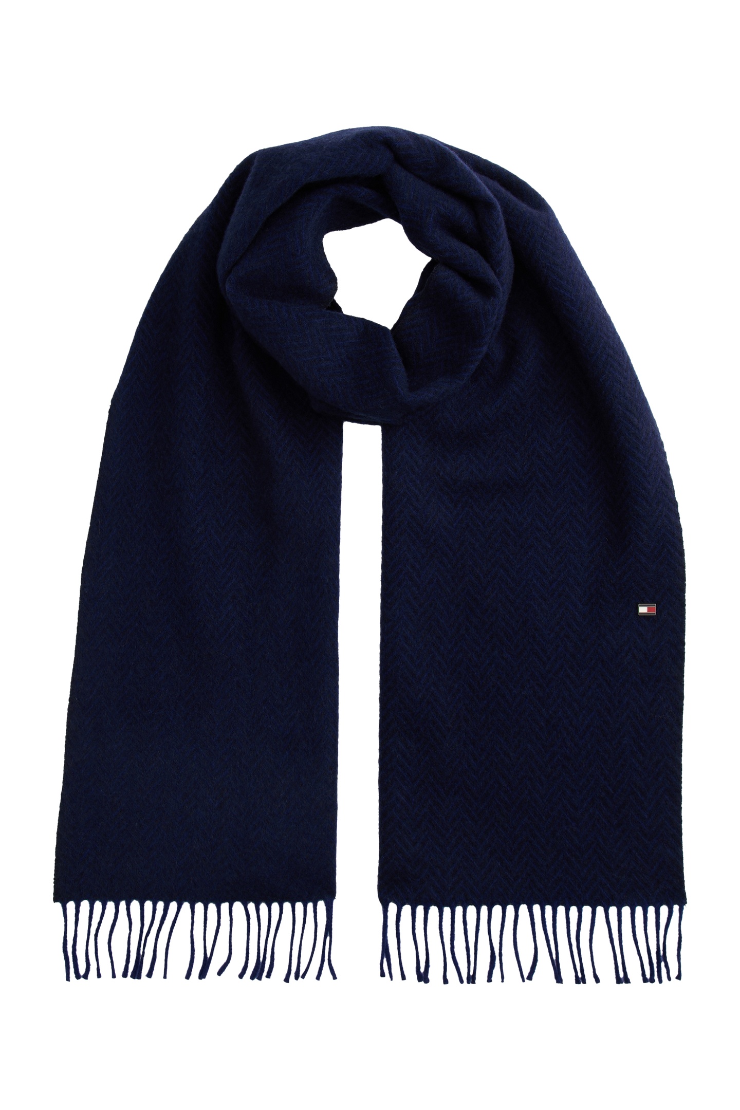 Tommy Hilfiger Th Rwb Herringbone Scarf Space Blue Size: OS | Scarves & Gloves Outlet | Heren | Blauw