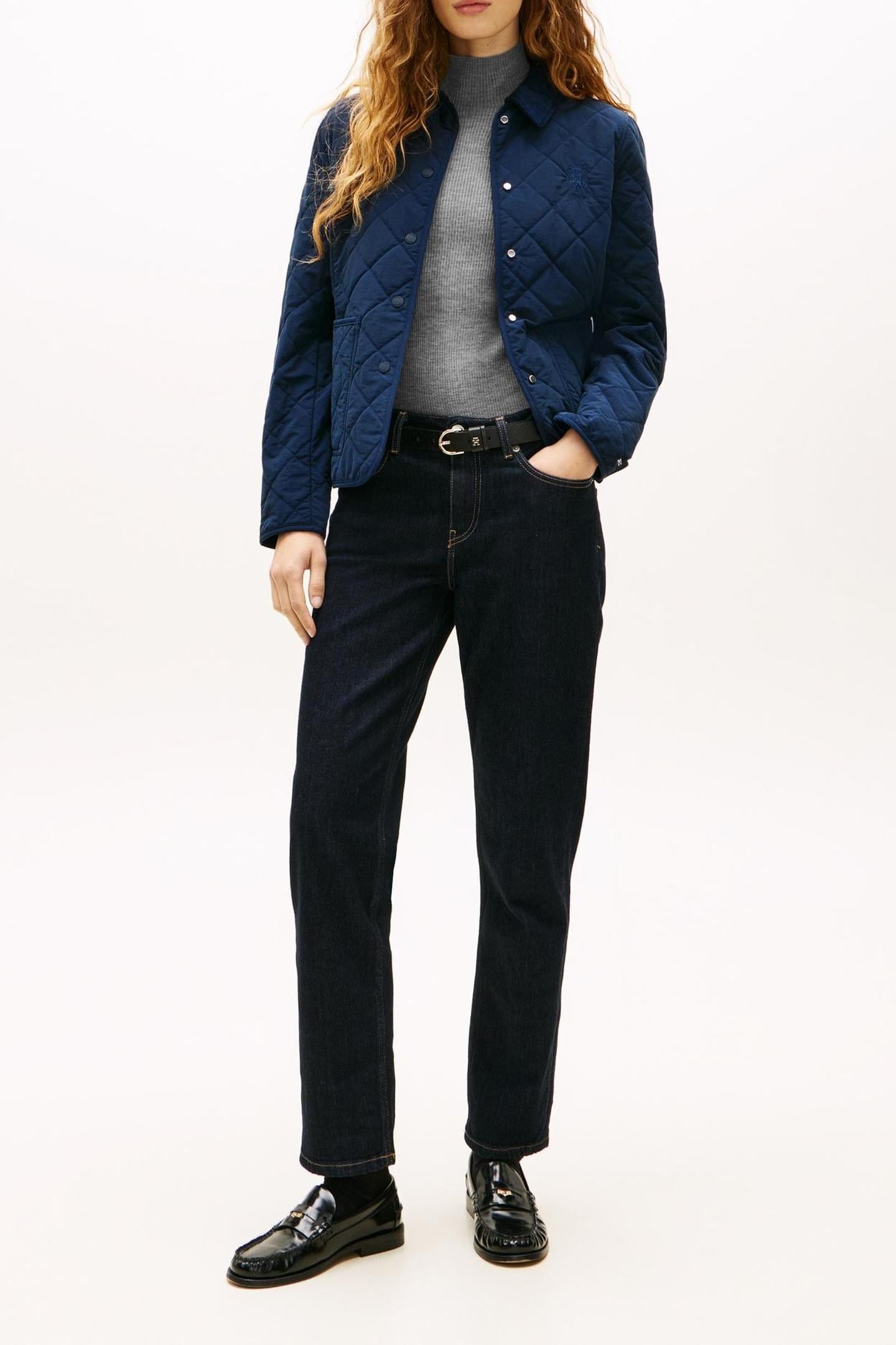 Tommy Hilfiger Padded Quilted Slim Dark Night Navy Maat: M | Lichte Jassen Outlet | Dames | Blauw