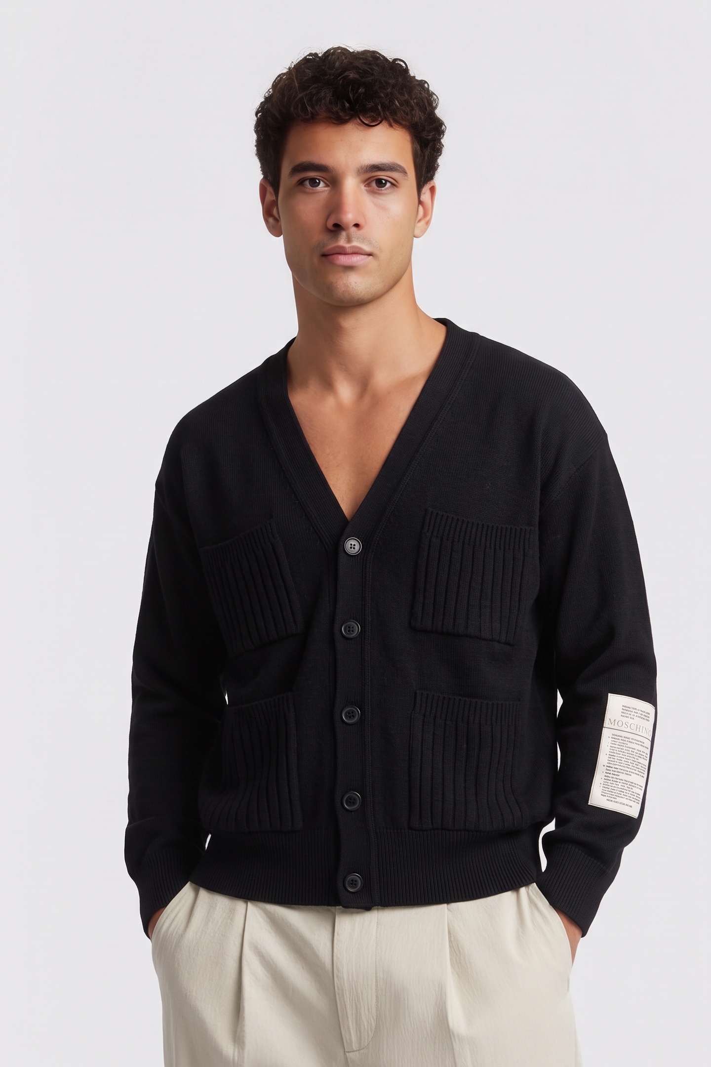 Moschino Knitted Jacket Black Maat: 48 | Cardigans Outlet | Heren | Zwart