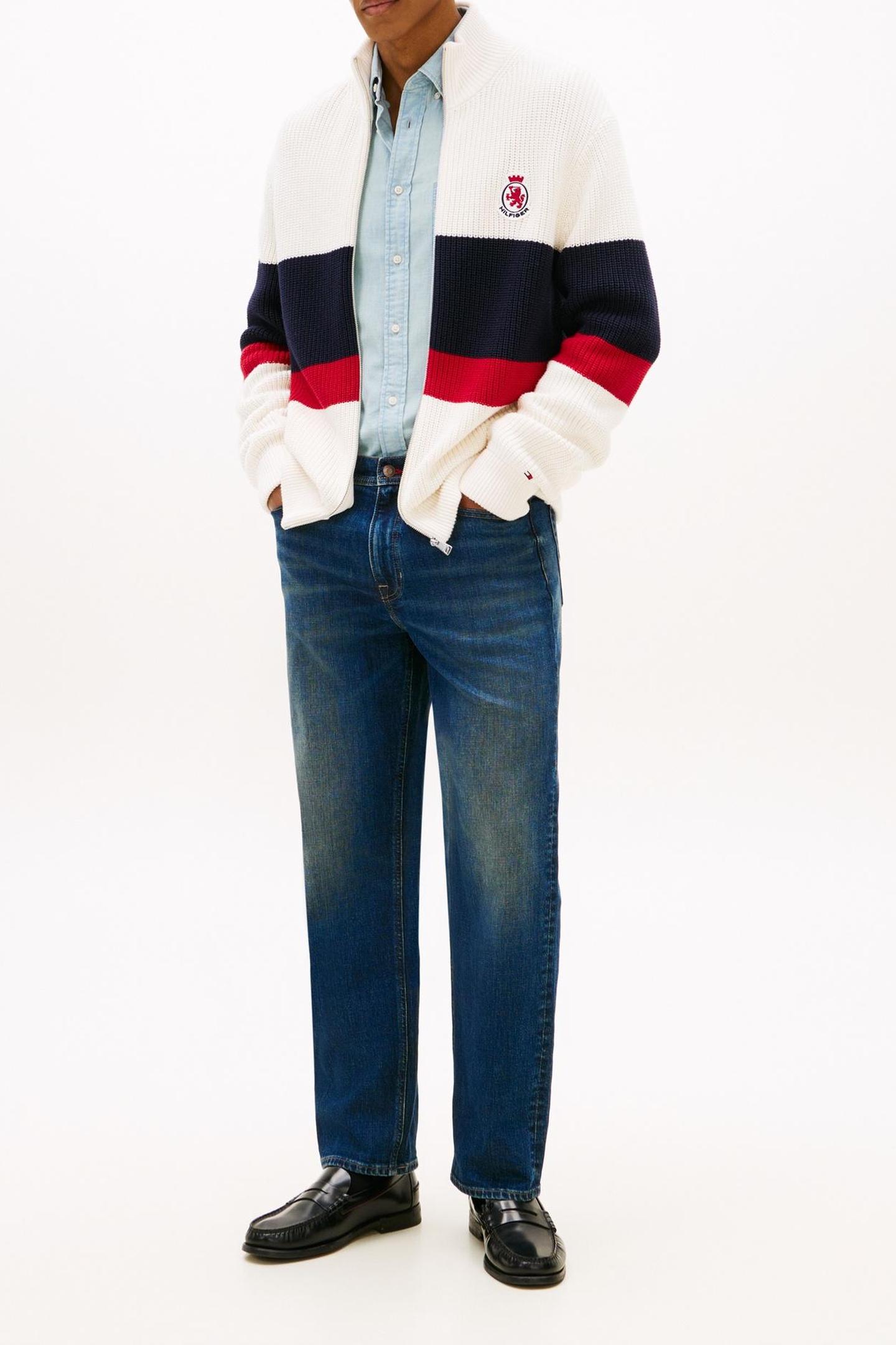 Tommy Hilfiger Rwb Rib Chest Stripe Ivory Petal Taille: XXL | Cardigans Outlet | Homme | Blanche