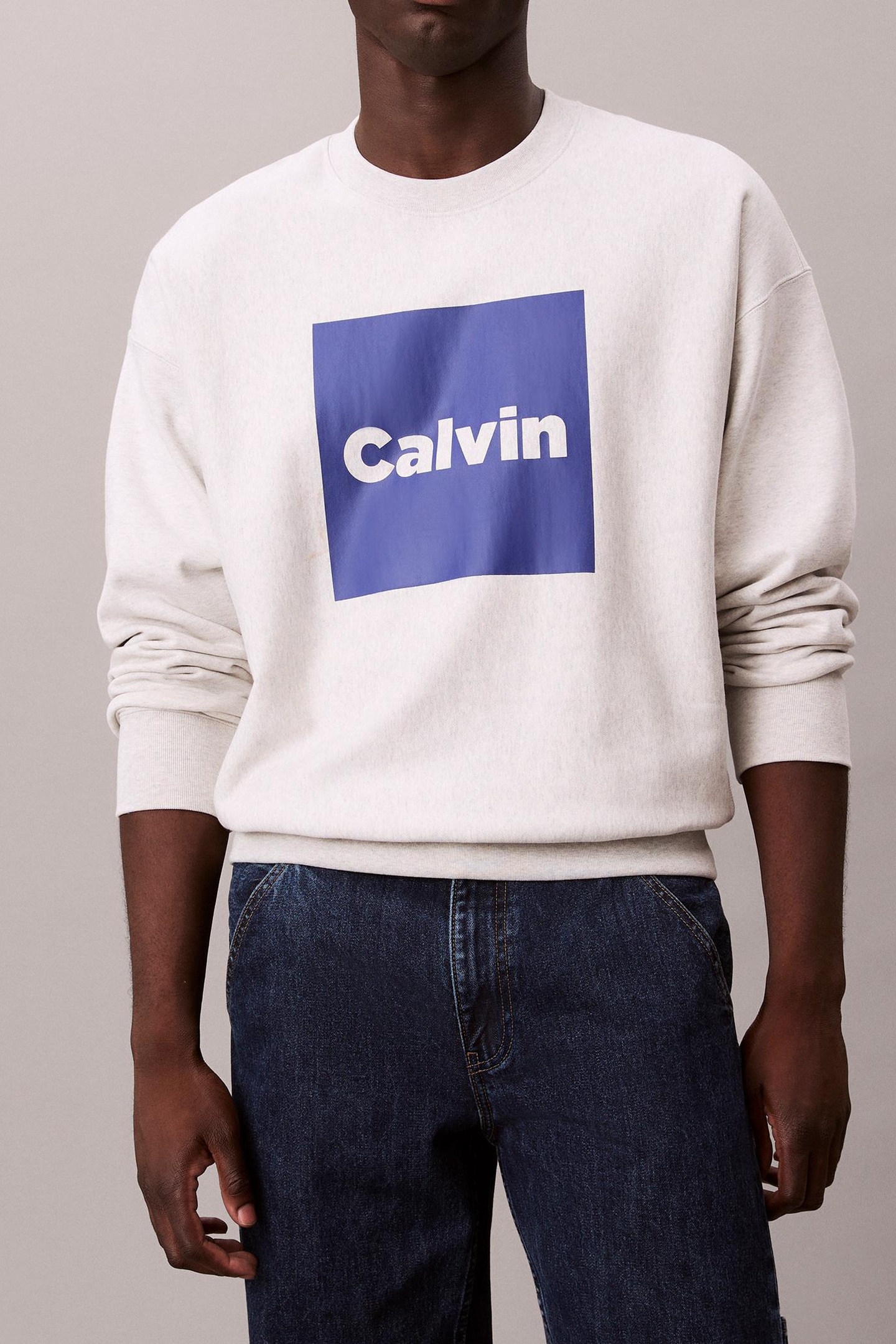 Calvin Klein Ls Premium Fleece Pale Grey Heather Taglia: S | Maglioni a maglia Outlet | Uomo | Grigio