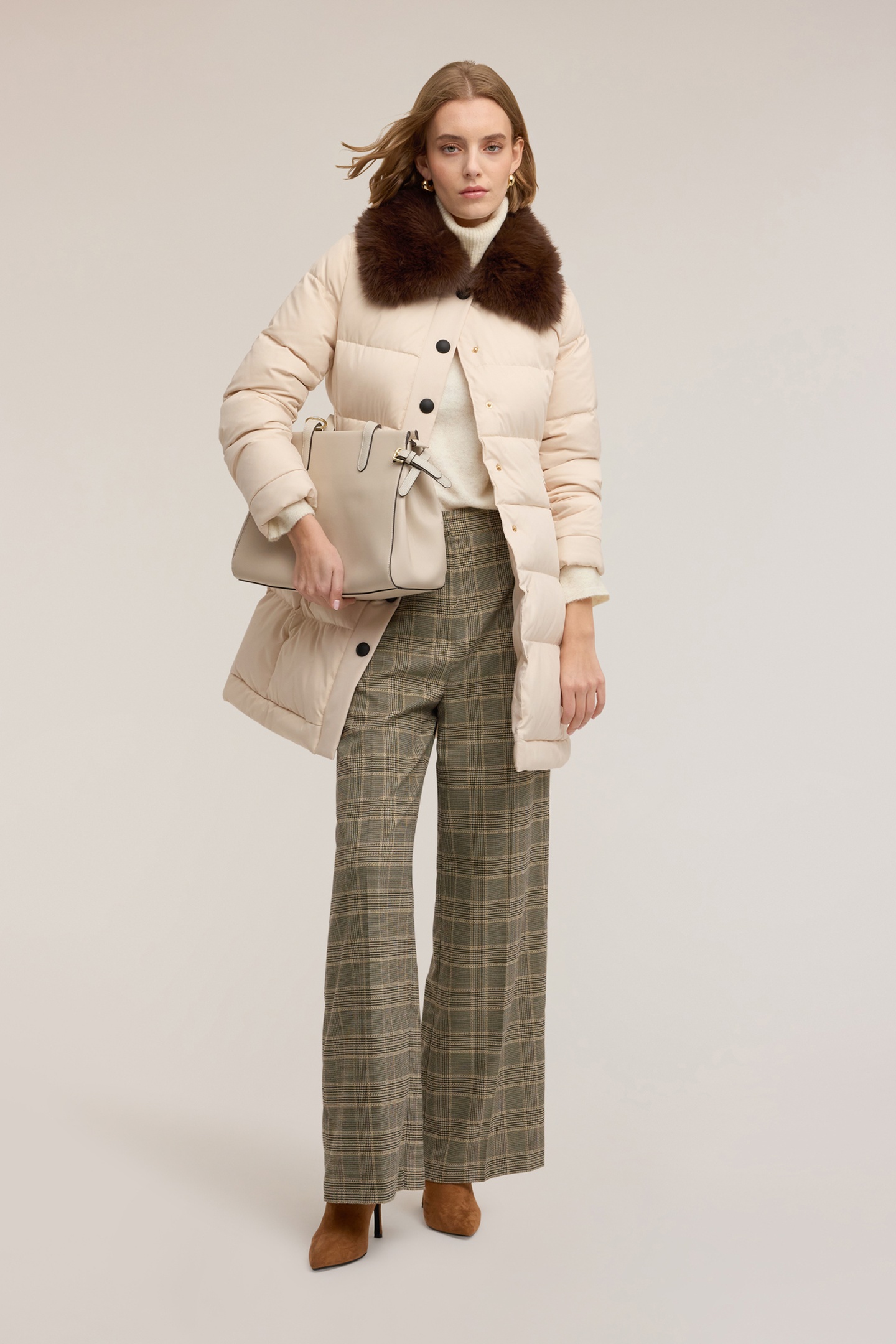 Motivi Long Down Jacket With High Collar White Talla: 38 | Chaquetas de Invierno Outlet | Mujer | Blanco
