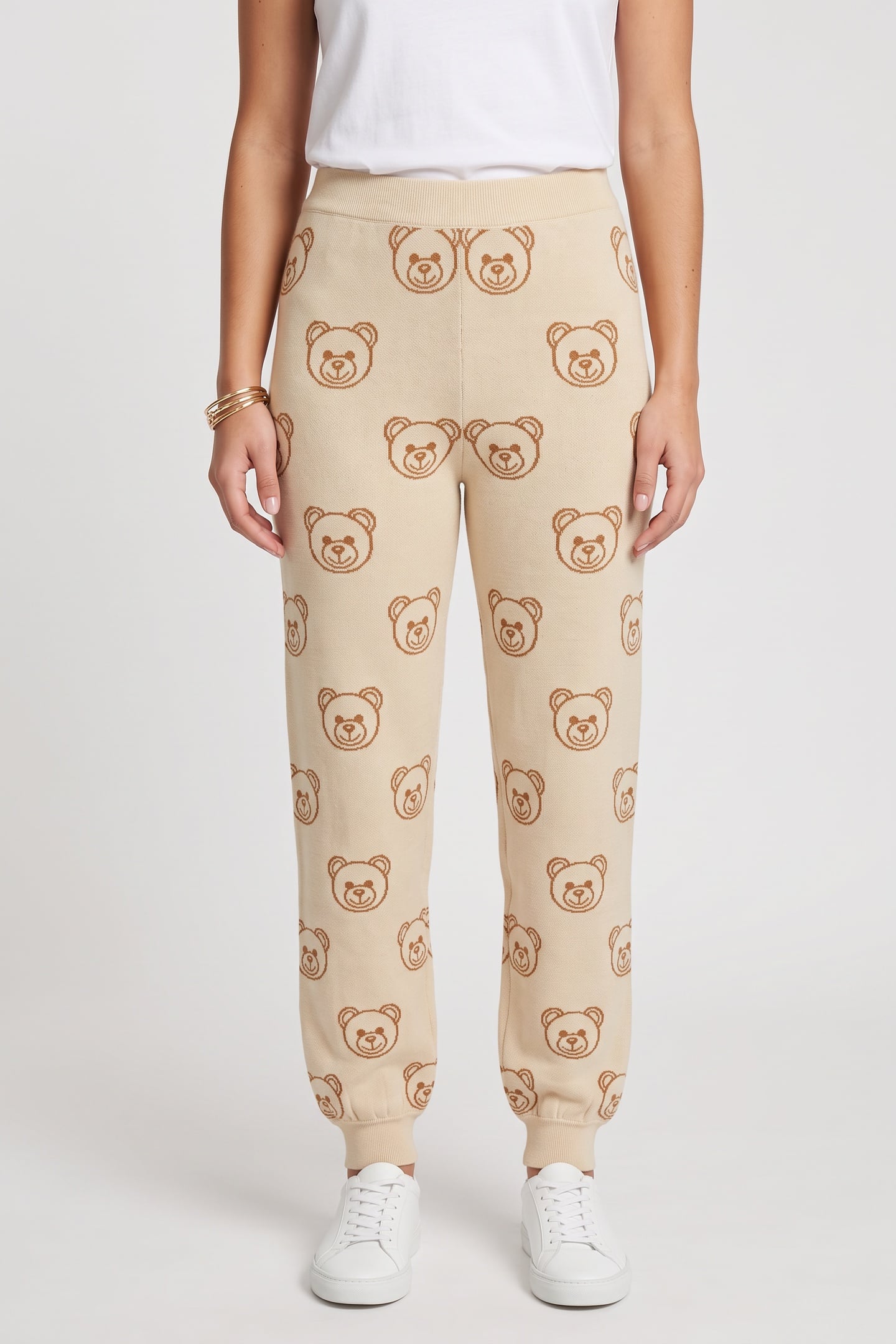 Moschino Knitted Trousers White Maat: 38 | Joggingbroeken Outlet | Dames | Beige