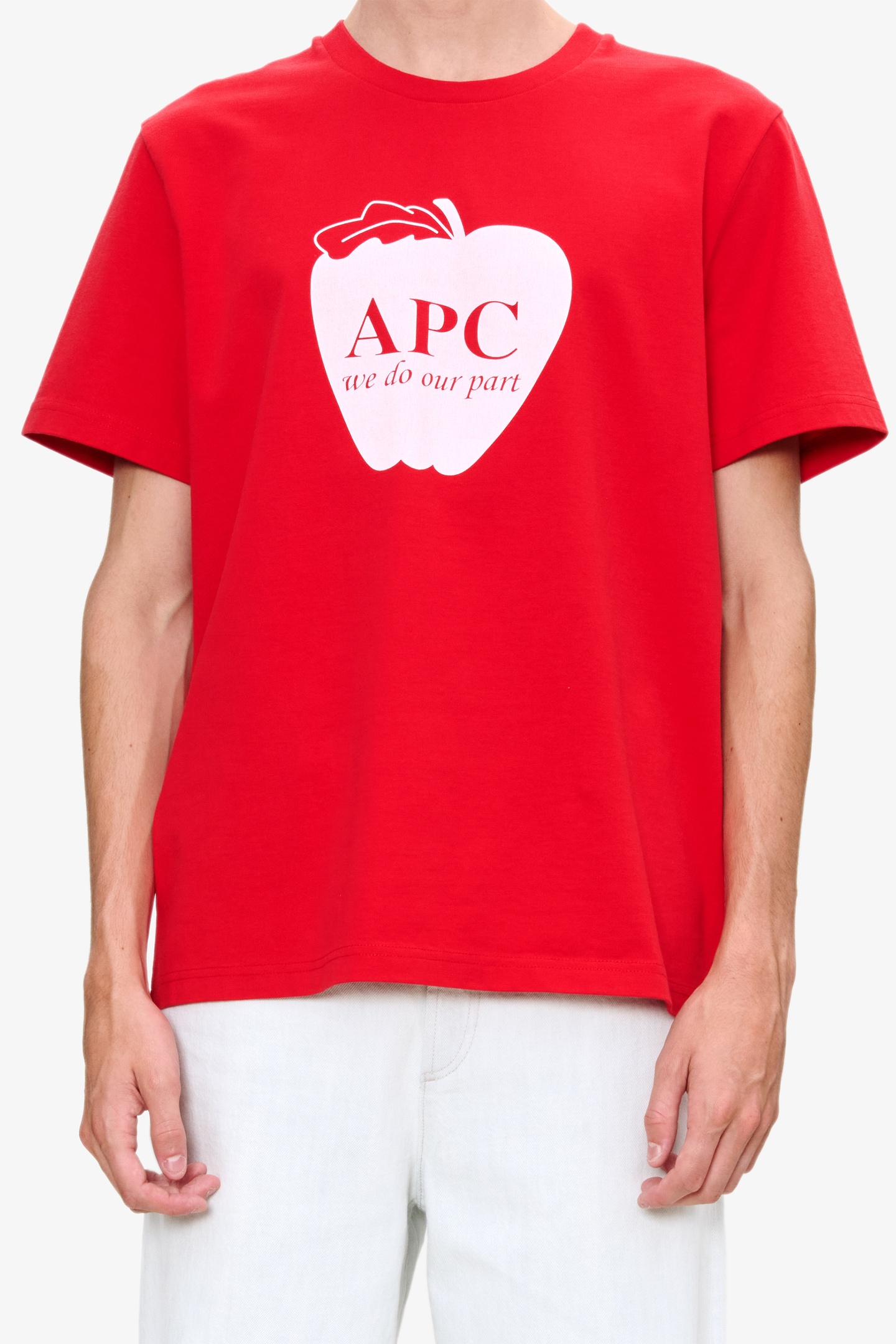 A.P.C. T-shirt Short Sleeve Apple Red Maat: XL | Tops Outlet | Heren | Rood