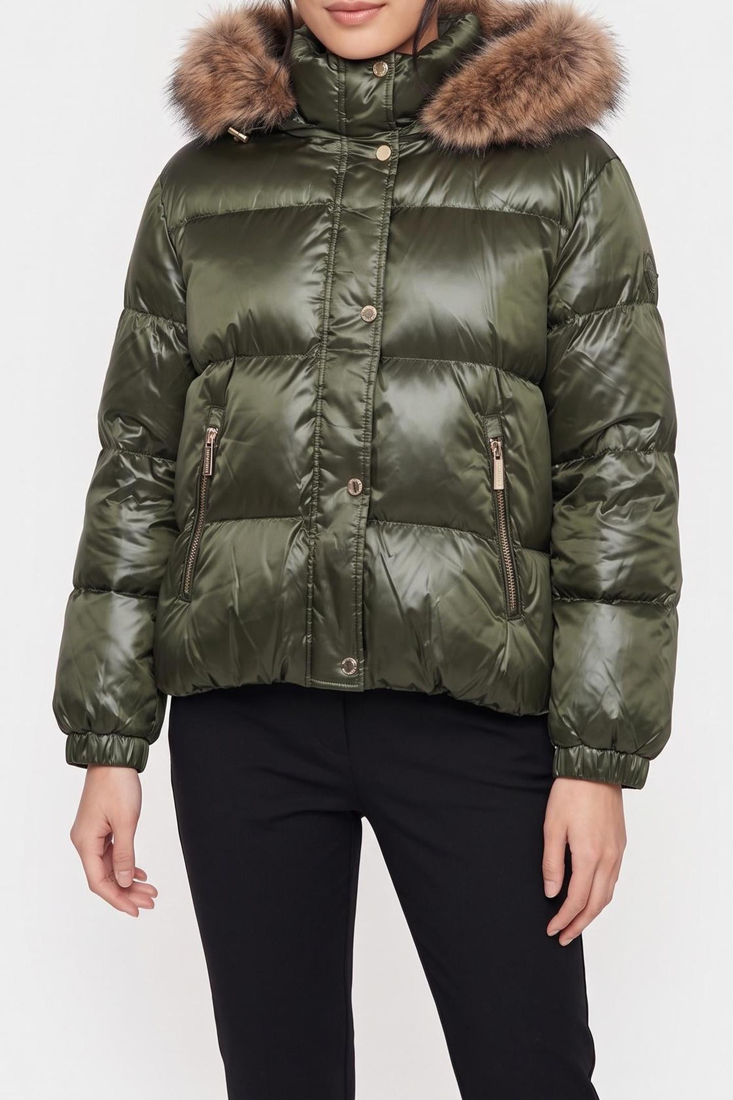 Michael Kors Short Puffer Jade Size: L | Winter Jackets Outlet | Dames | Groen