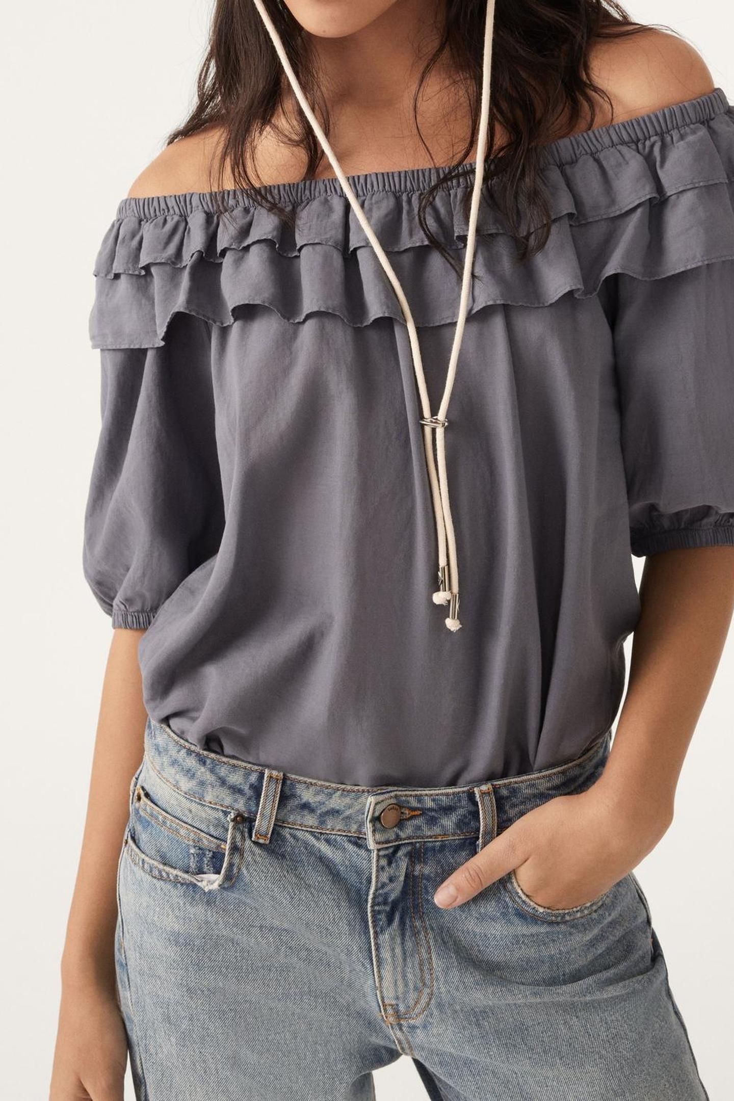 BA&SH Long Sleeves Top Bluenuit Maat: S | Blouses Outlet | Dames | Grijs