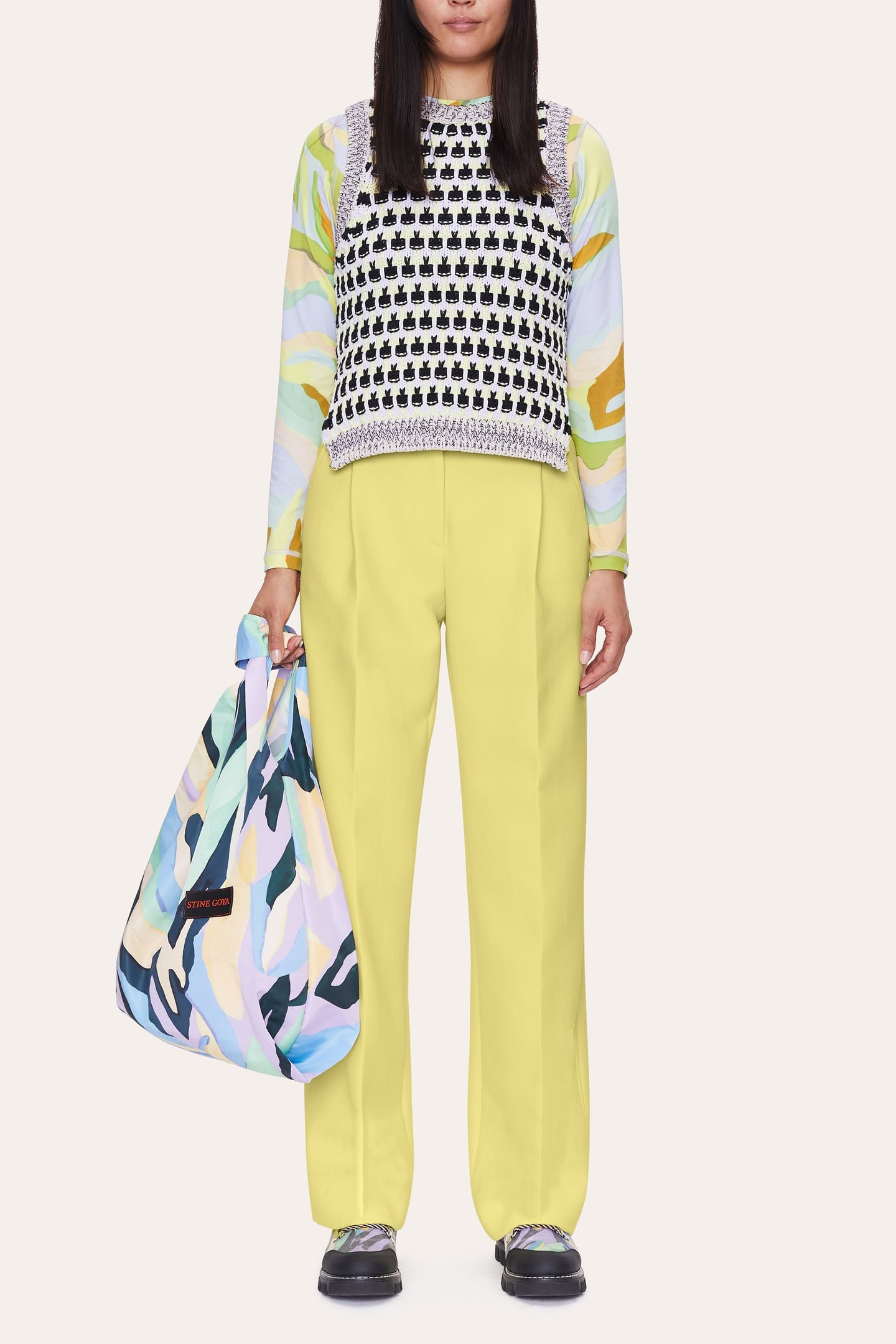 Stine Goya Greta Chunky Funky Knit Lilac Grass Taglia: XXS | Maglioni a maglia Outlet | Donna | Viola