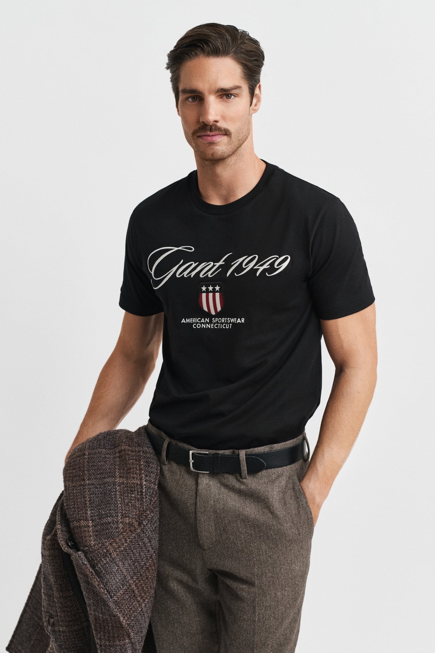 GANT Graphic Ss T-shirt Black Maat: L | Basic T-Shirts Outlet | Heren | Zwart