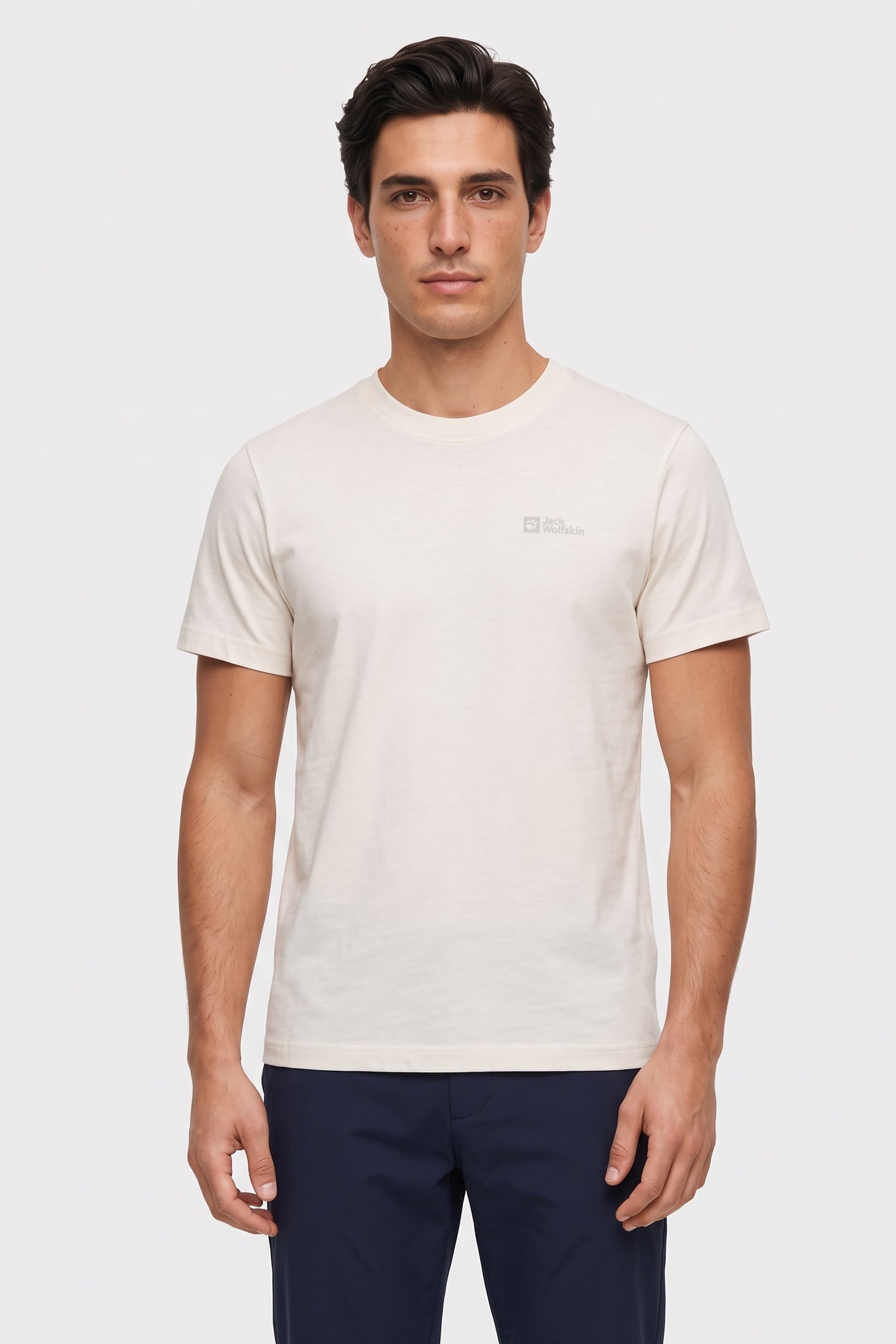 Jack Wolfskin Essential T-shirt Cotton White Maat: S | Basic T-Shirts Outlet | Heren | Wit