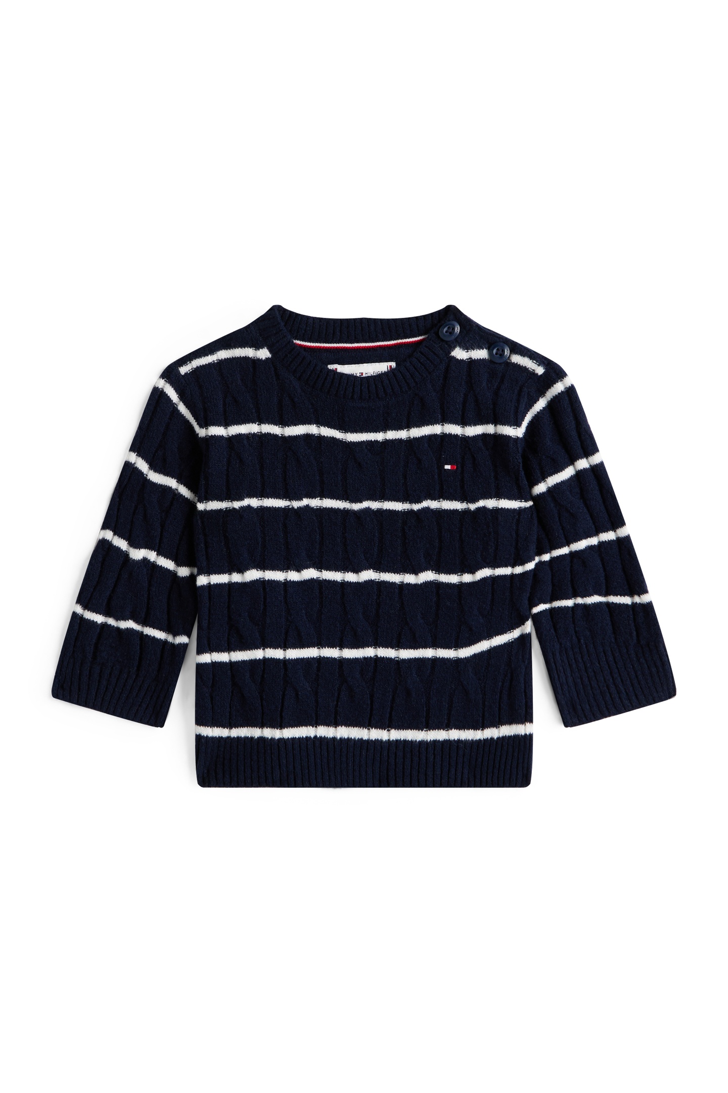 Tommy Hilfiger Newborn Cable Sweater Dark Blue Size: 80 | Sweaters and Cardigans Outlet | kids | Blauw