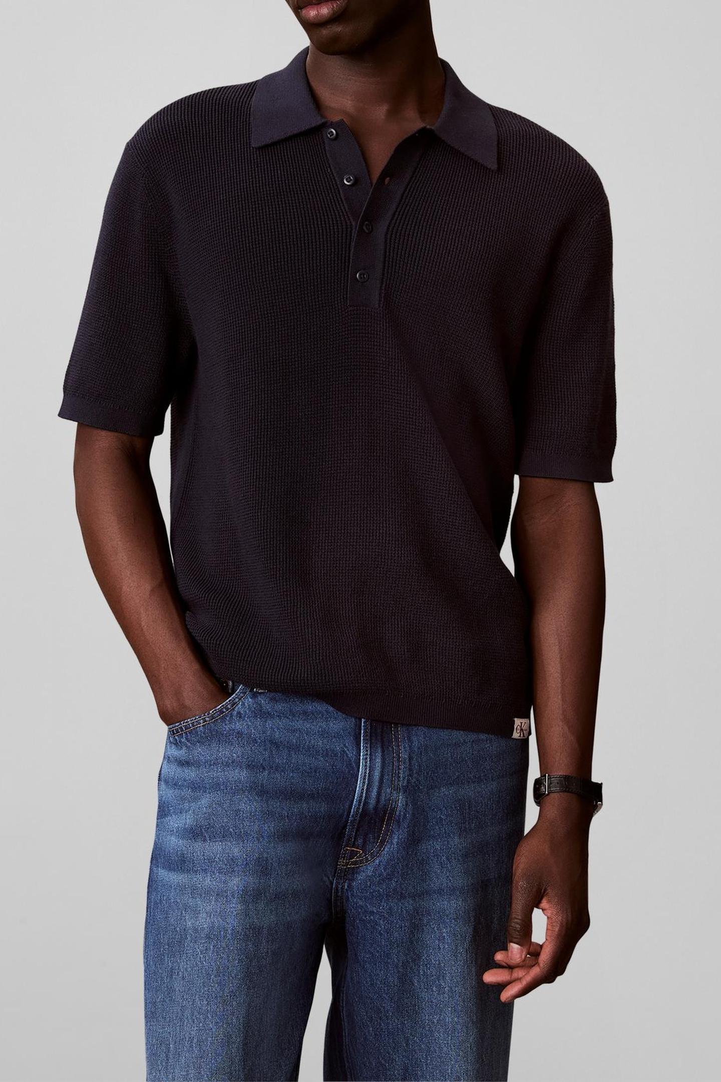 Calvin Klein Ss Cotton Waffle Polo Dark Sapphire Taglia: XS | Maglioni a maglia Outlet | Uomo | Blu
