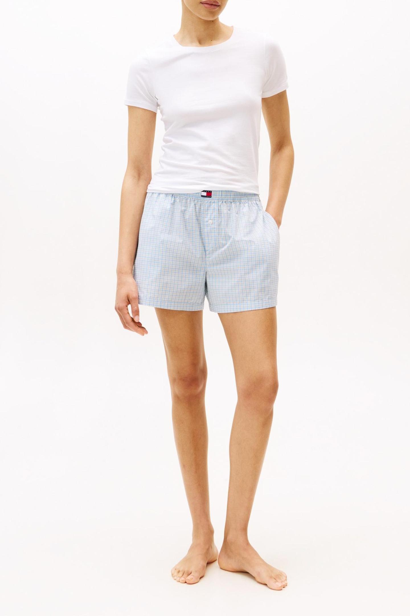 Tommy Hilfiger Plaid Prt Poplin Short Mini Plaid Cloudy Blue Größe: M | Kurze Sporthosen Outlet | Damen | Blau