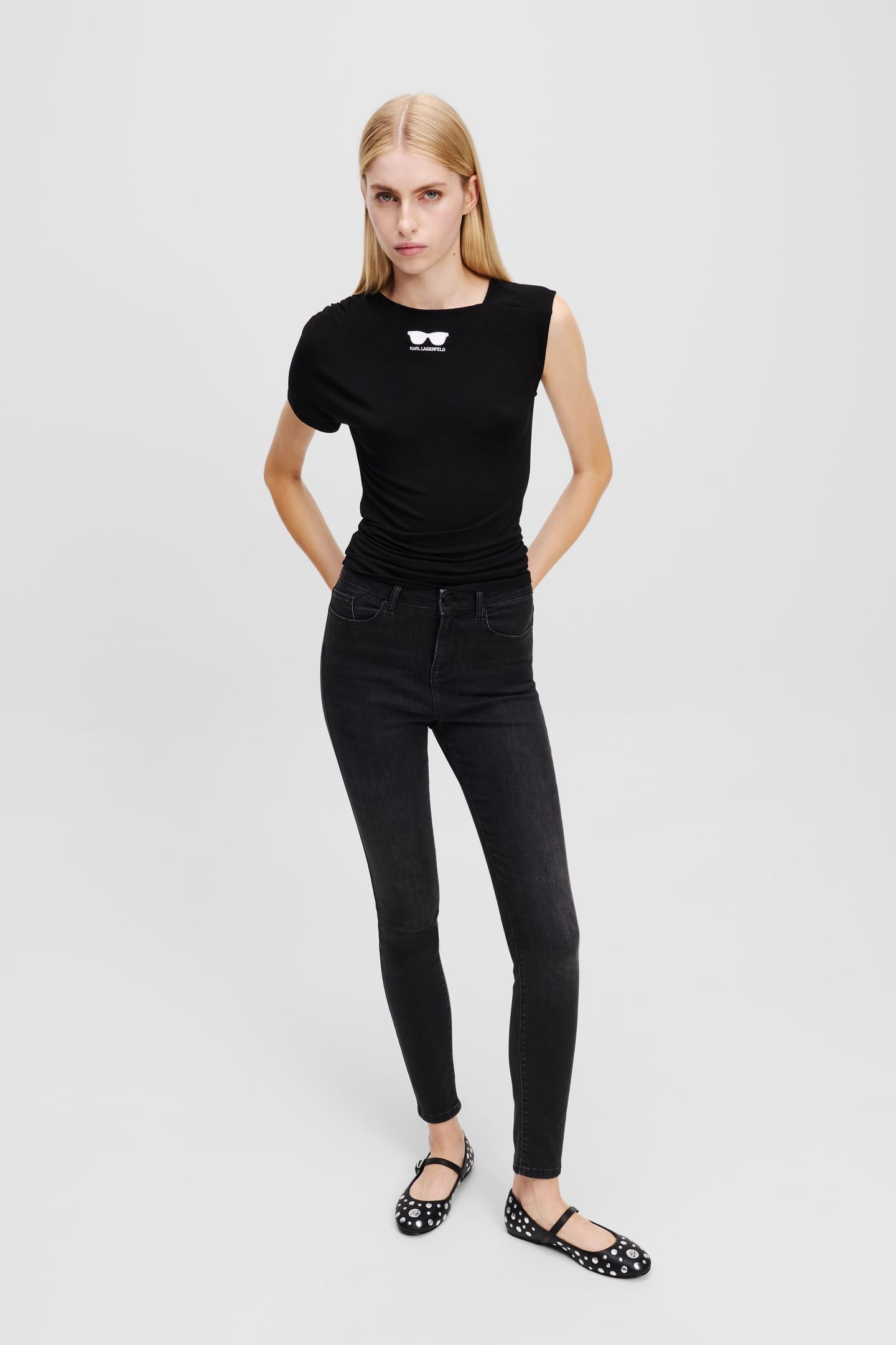 Karl Lagerfeld High Waist Skinny Denim Pants Black Denim Taglia: W26 | Pantaloni skinny Outlet | Donna | Blu